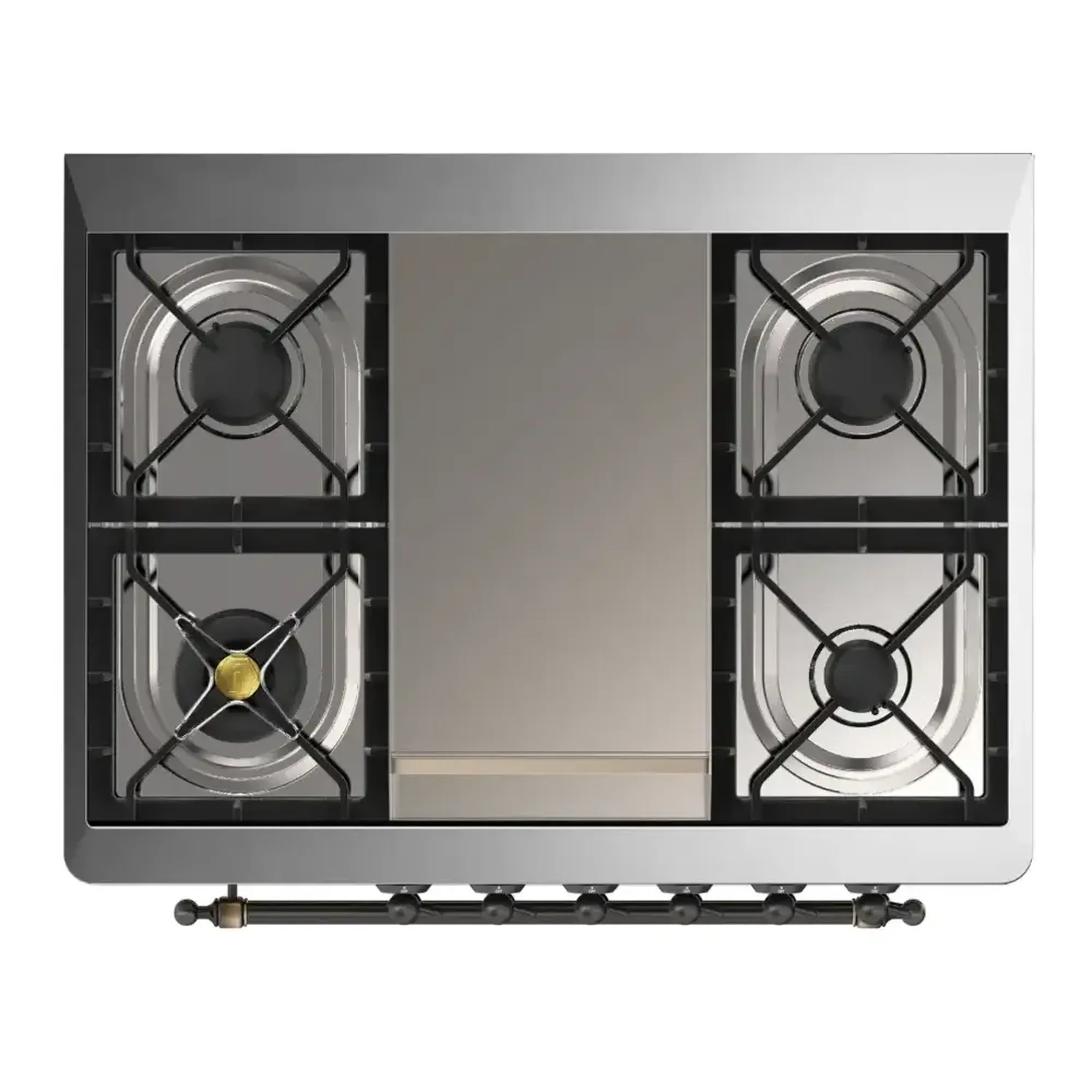ILVE Majestic III 36-inch Dual Fuel Range with 5 Liquid Propane Burner, Griddle and Triple Glass Door Electric Oven in RAL with Burnished Trim (UM36FNR3RABLP) - Image 2
