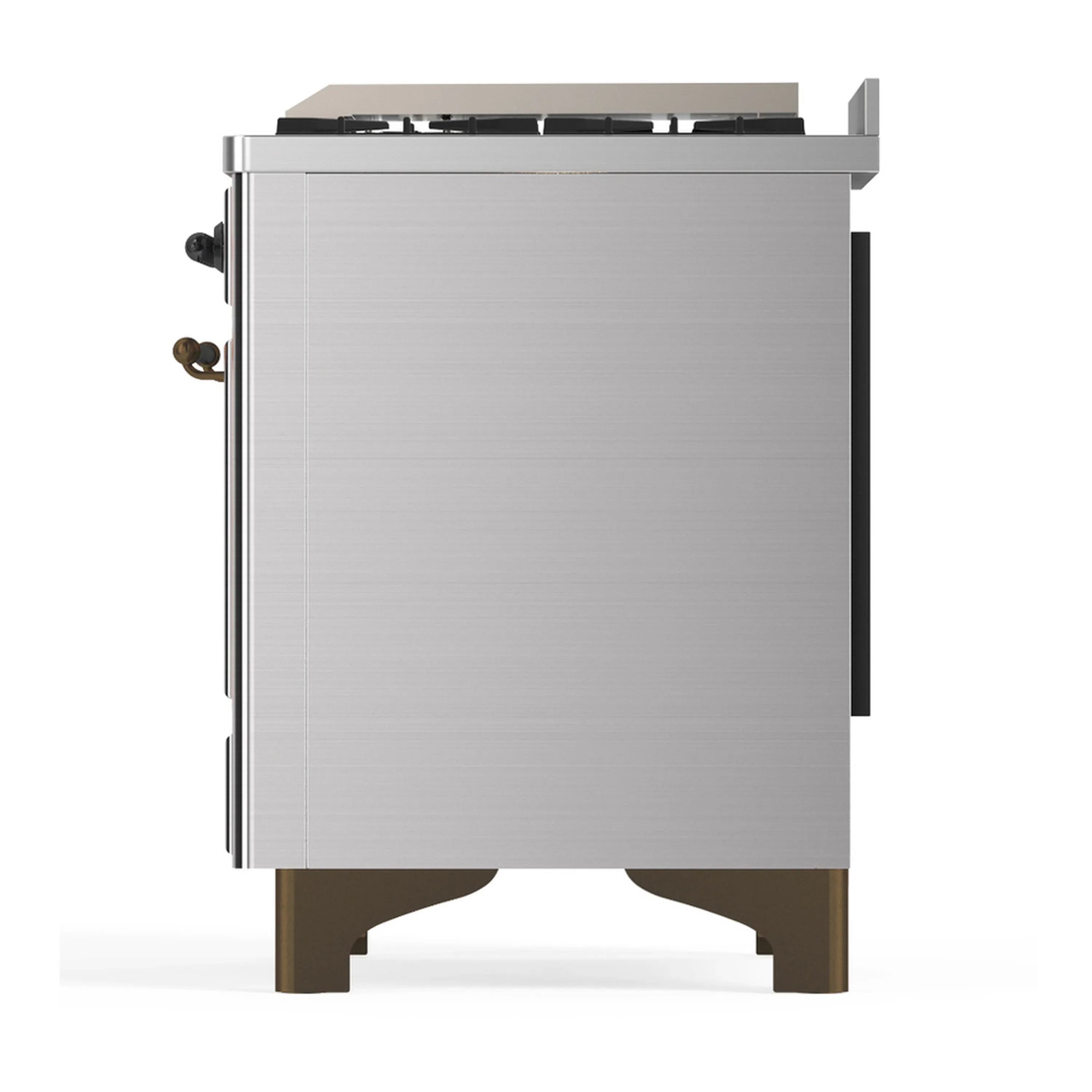 ILVE Majestic III 36-inch Dual Fuel Range with 6 Natural Gas Burner, Griddle and Solid Door Electric Oven in Stainless Steel with Burnished Trim (UM36FQNR3SSB) - Image 6