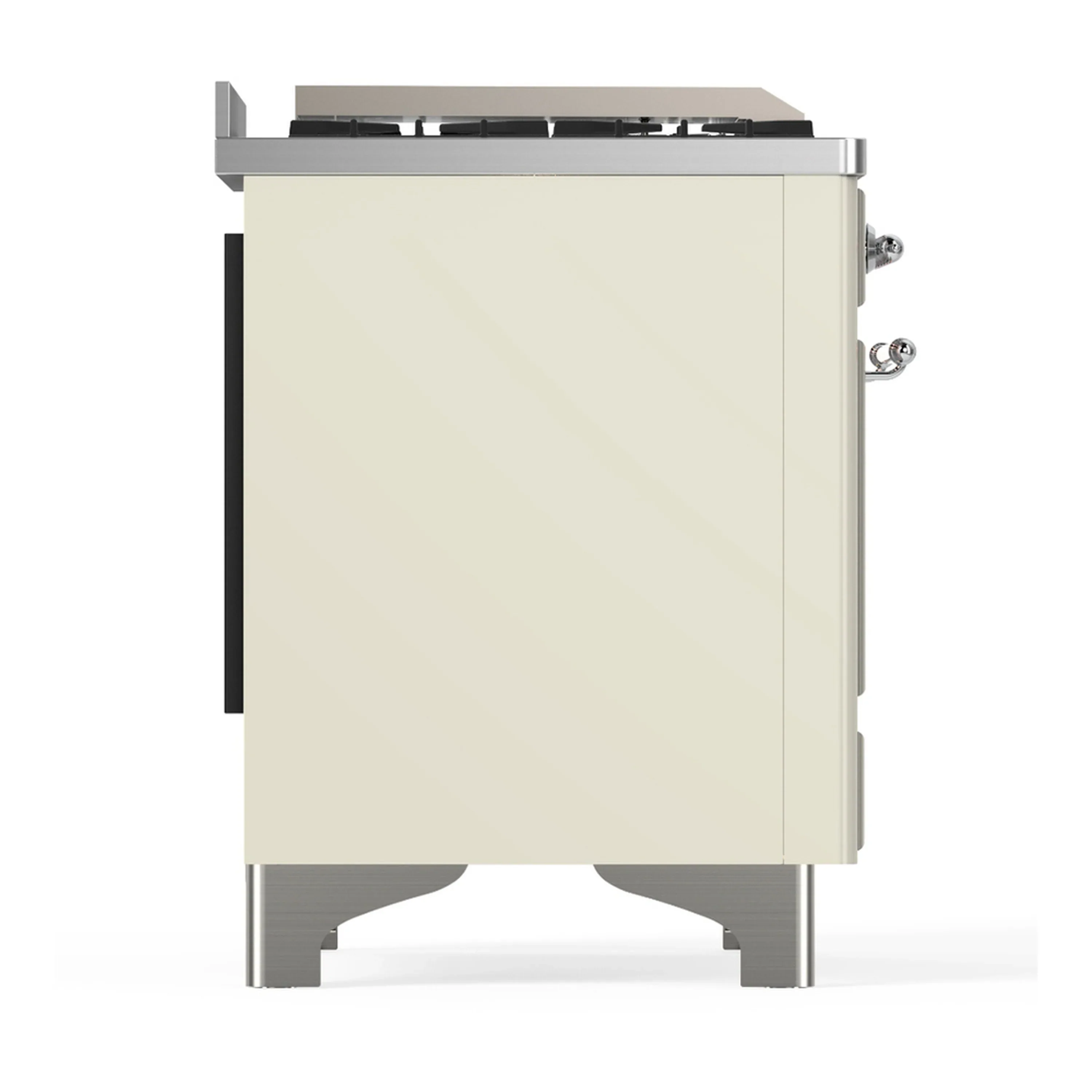 ILVE Majestic III 36-inch Dual Fuel Range with 6 Natural Gas Burner, Griddle and Triple Glass Door Electric Oven in Antique White with Chrome Trim (UM36FNR3AWC) - Image 7