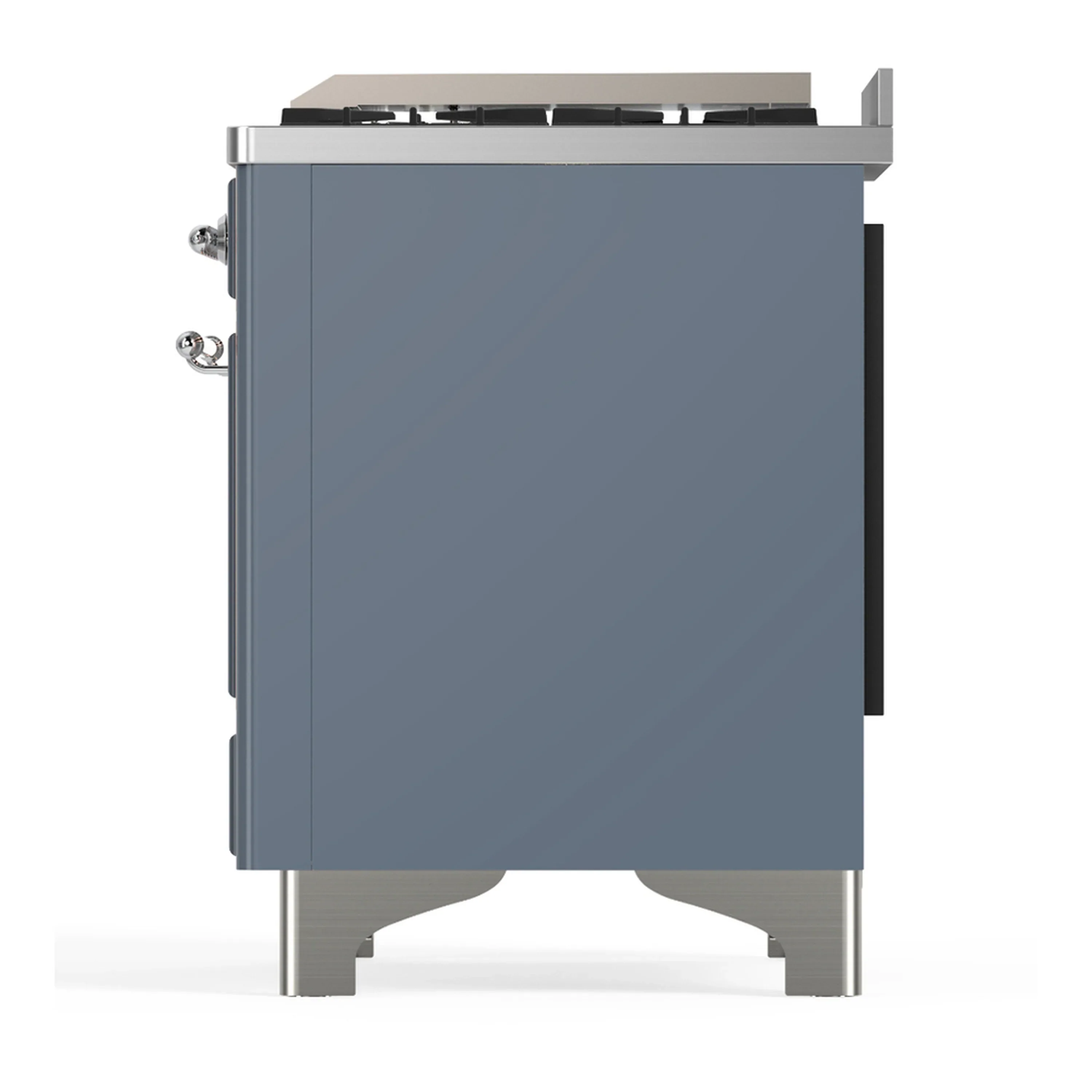 ILVE Majestic III 36-inch Dual Fuel Range with 6 Natural Gas Burner, Griddle and Solid Door Electric Oven in Blue Grey with Chrome Trim (UM36FQNR3BGC) - Image 6