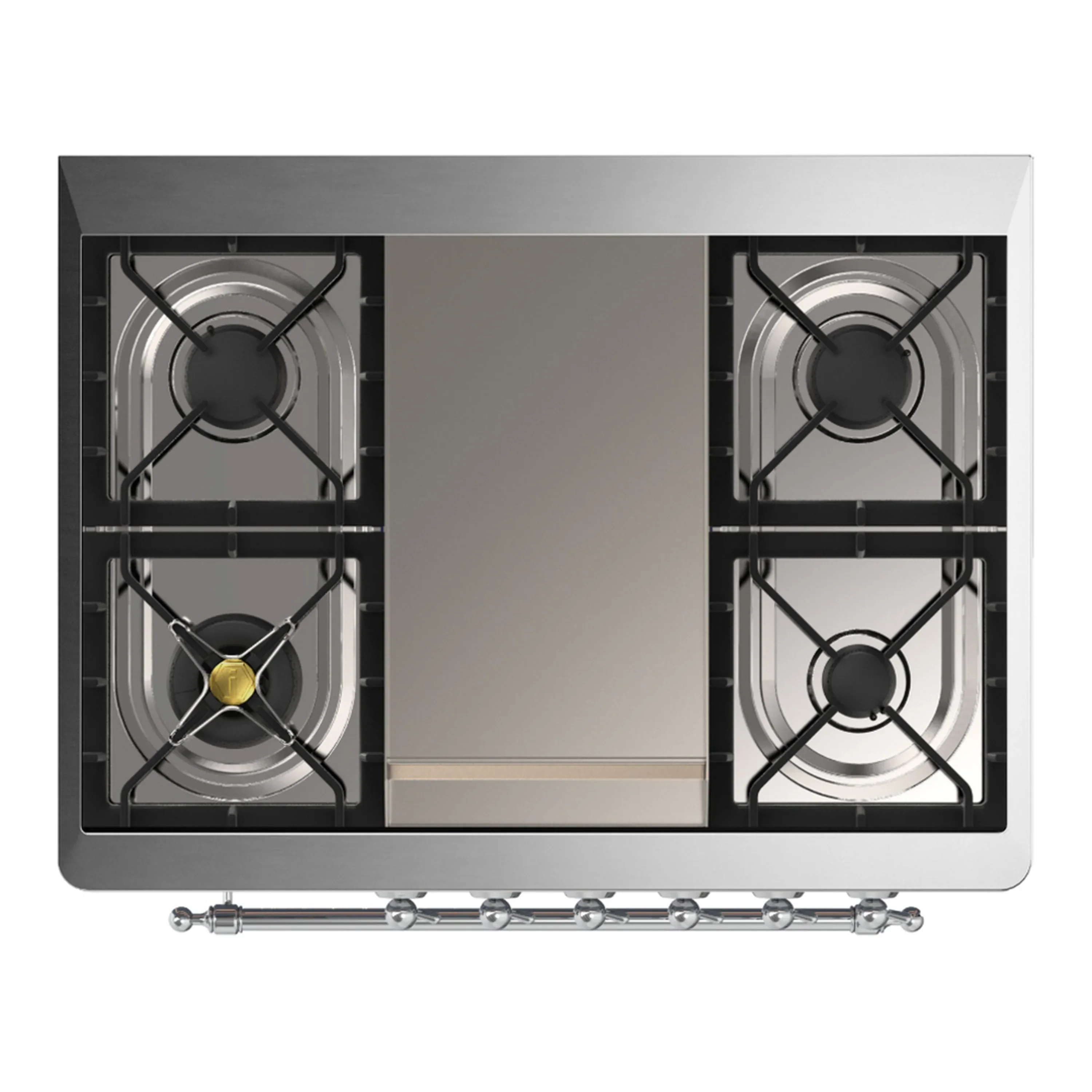 ILVE Majestic III 36-inch Dual Fuel Range with 5 Liquid Propane Burner, Griddle and Triple Glass Door Electric Oven in Burgundy with Chrome Trim (UM36FNR3BUCLP) - Image 2