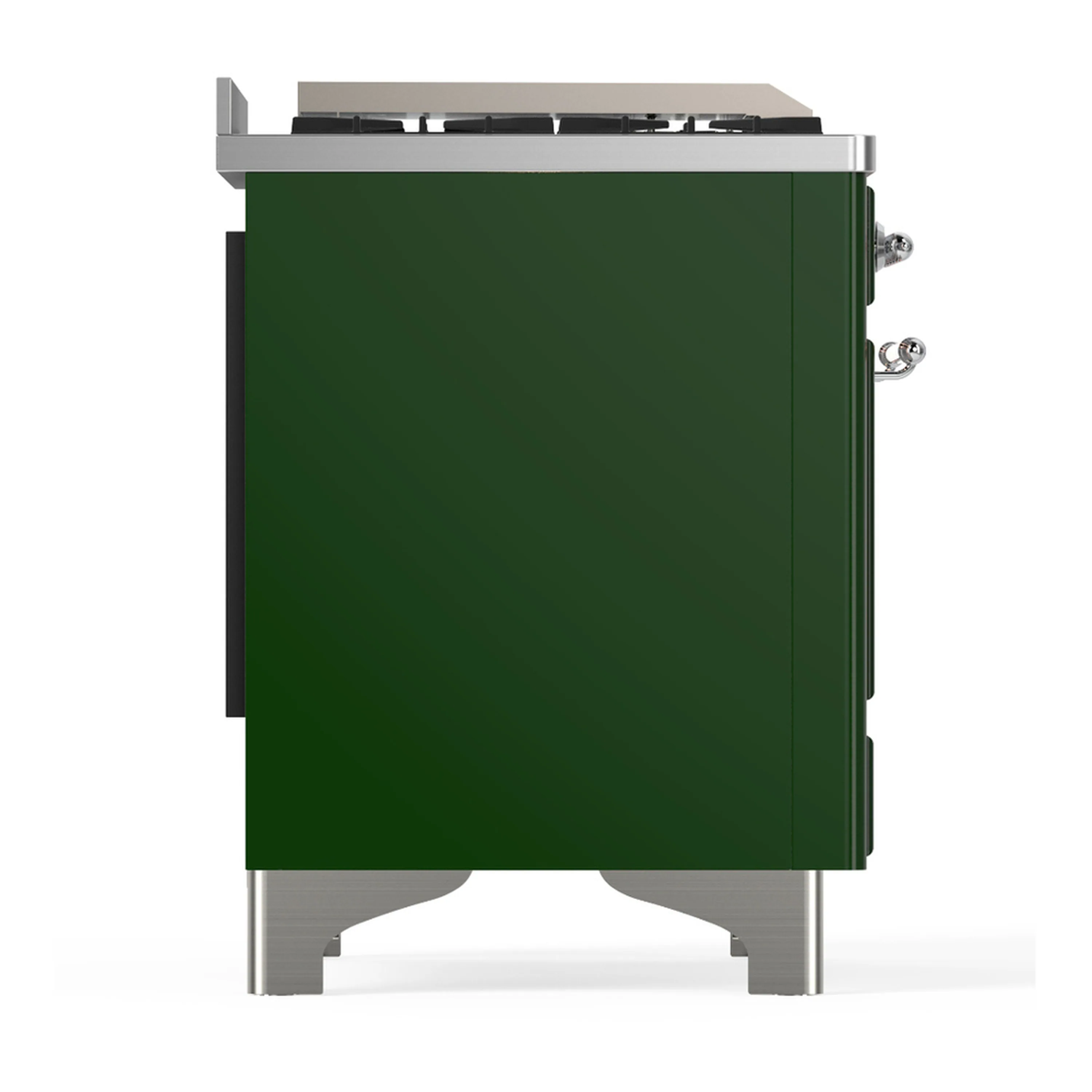 ILVE Majestic III 36-inch Dual Fuel Range with 6 Natural Gas Burner, Griddle and Triple Glass Door Electric Oven in Emerald Green with Chrome Trim (UM36FNR3EGC) - Image 7