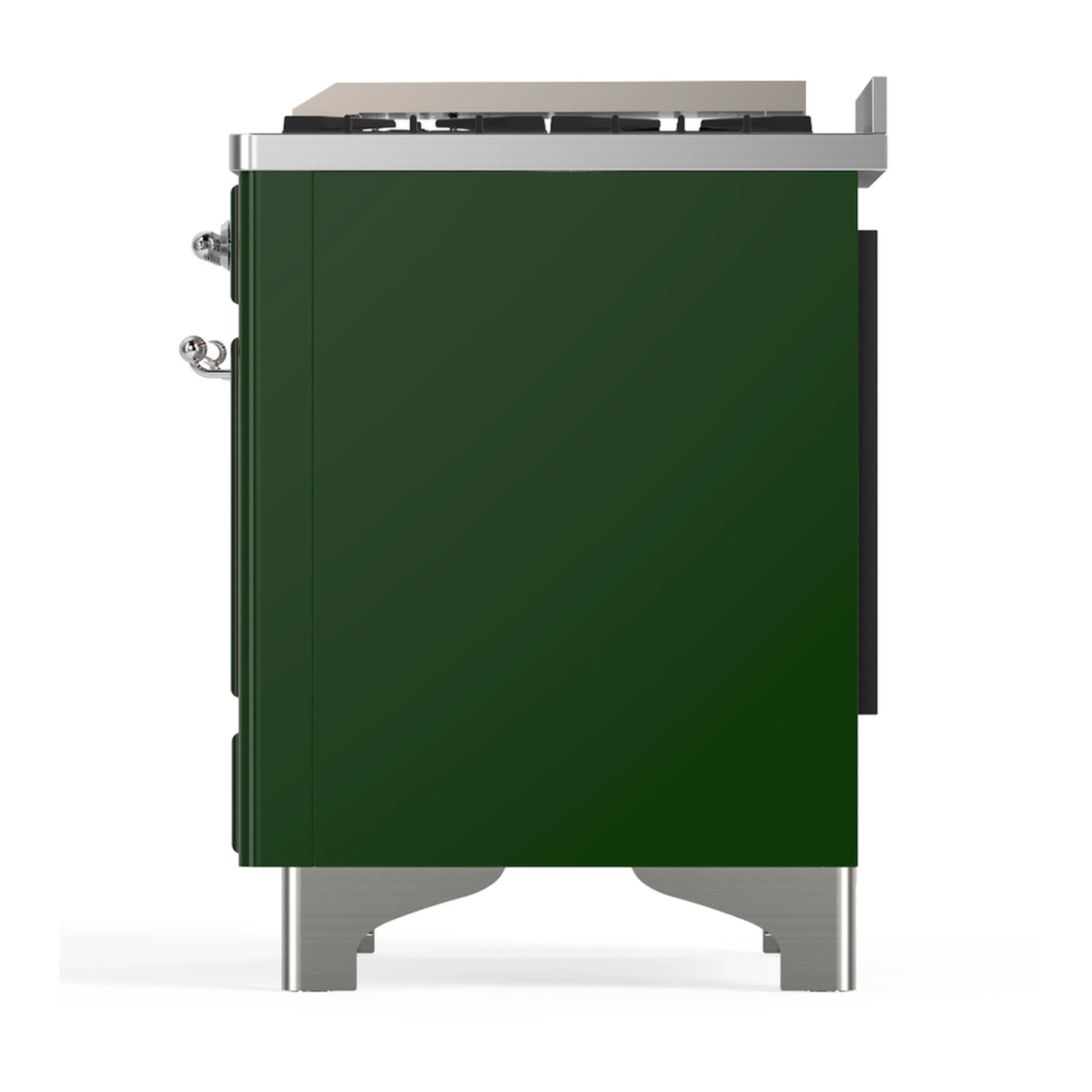 ILVE Majestic III 36-inch Dual Fuel Range with 5 Liquid Propane Burner, Griddle and Triple Glass Door Electric Oven in Emerald Green with Chrome Trim (UM36FNR3EGCLP) - Image 6