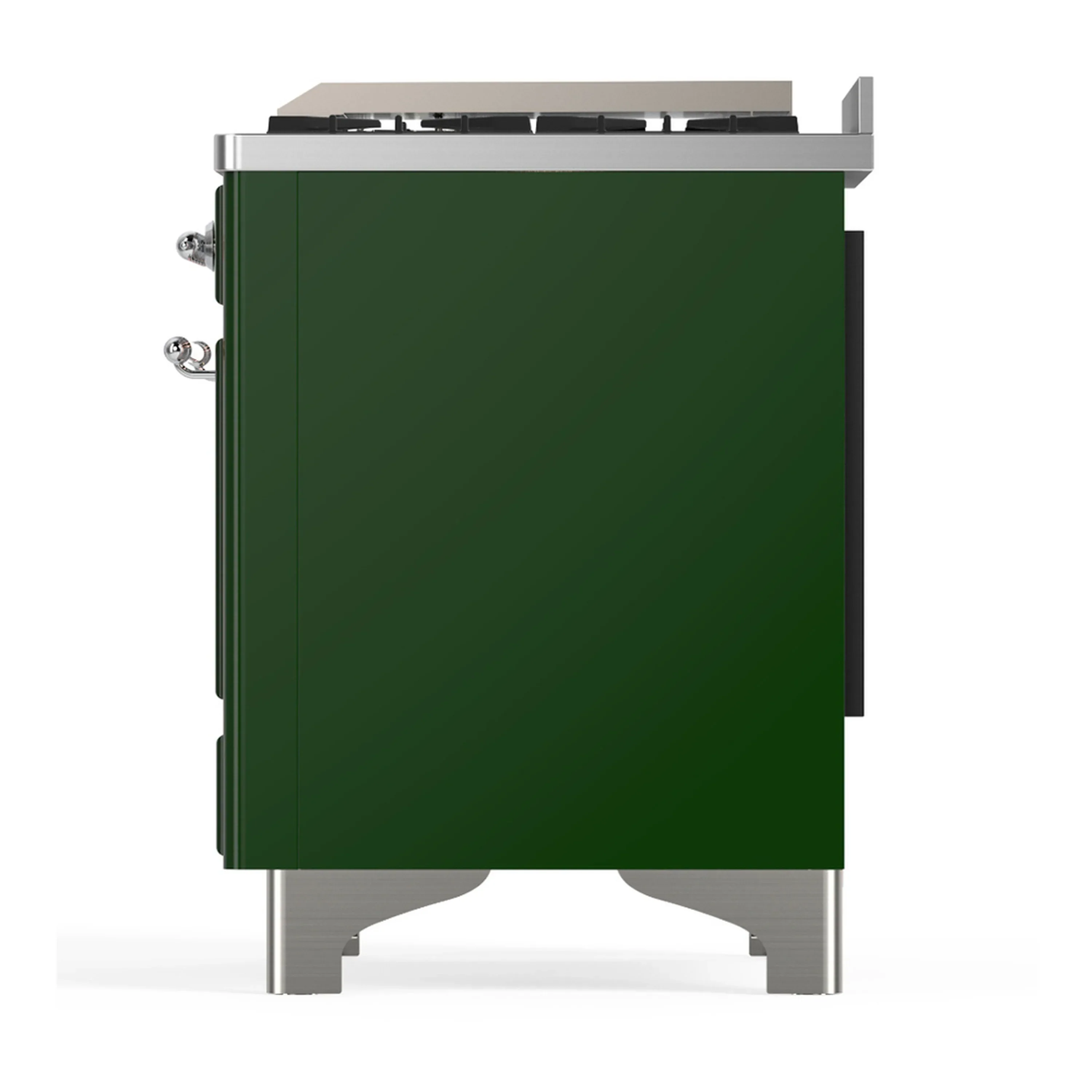 ILVE Majestic III 36-inch Dual Fuel Range with 6 Natural Gas Burner, Griddle and Solid Door Electric Oven in Emerald Green with Chrome Trim (UM36FQNR3EGC) - Image 6
