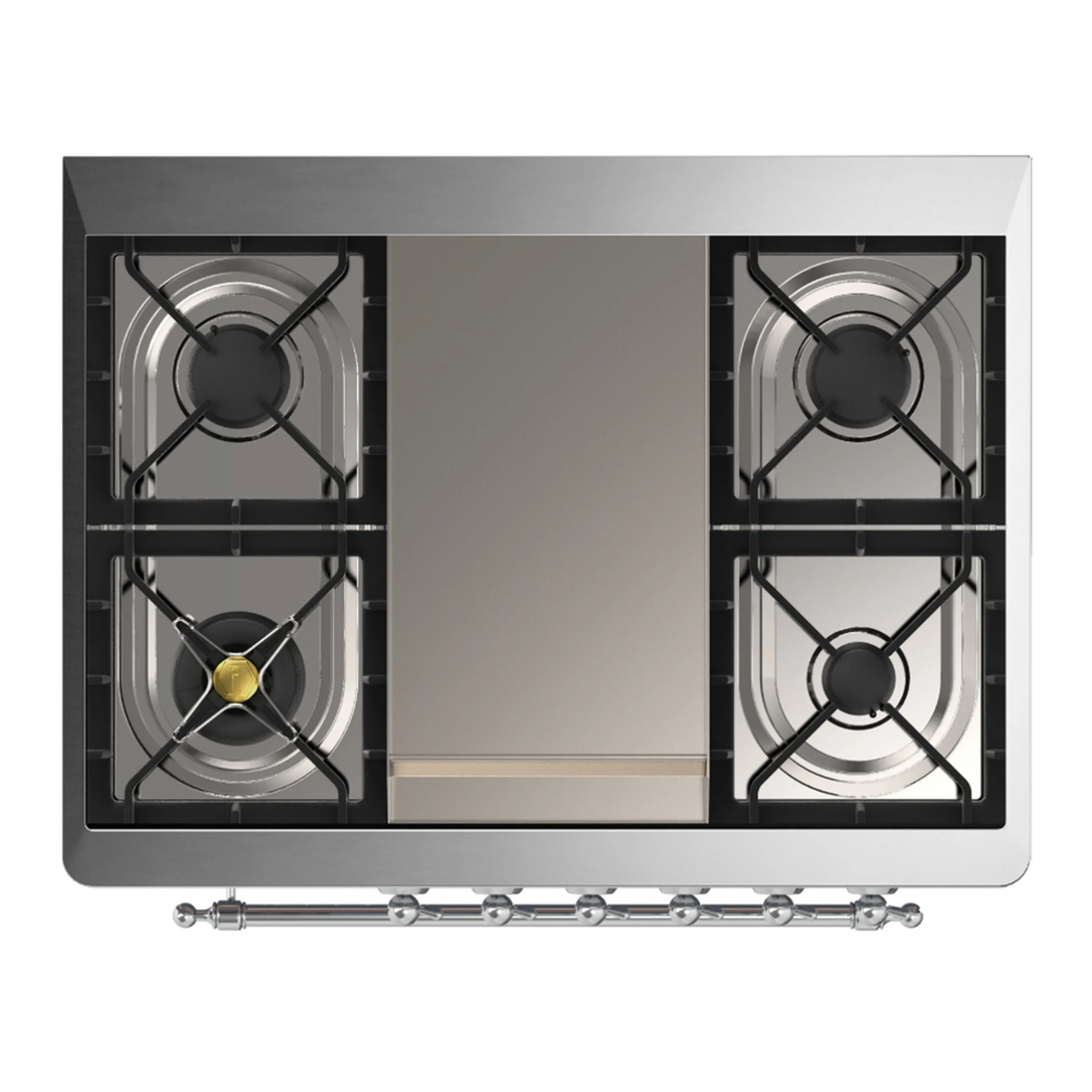 ILVE Majestic III 36-inch Dual Fuel Range with 5 Liquid Propane Burner, Griddle and Solid Door Electric Oven in Glossy Black with Chrome Trim (UM36FQNR3BKCLP) - Image 2