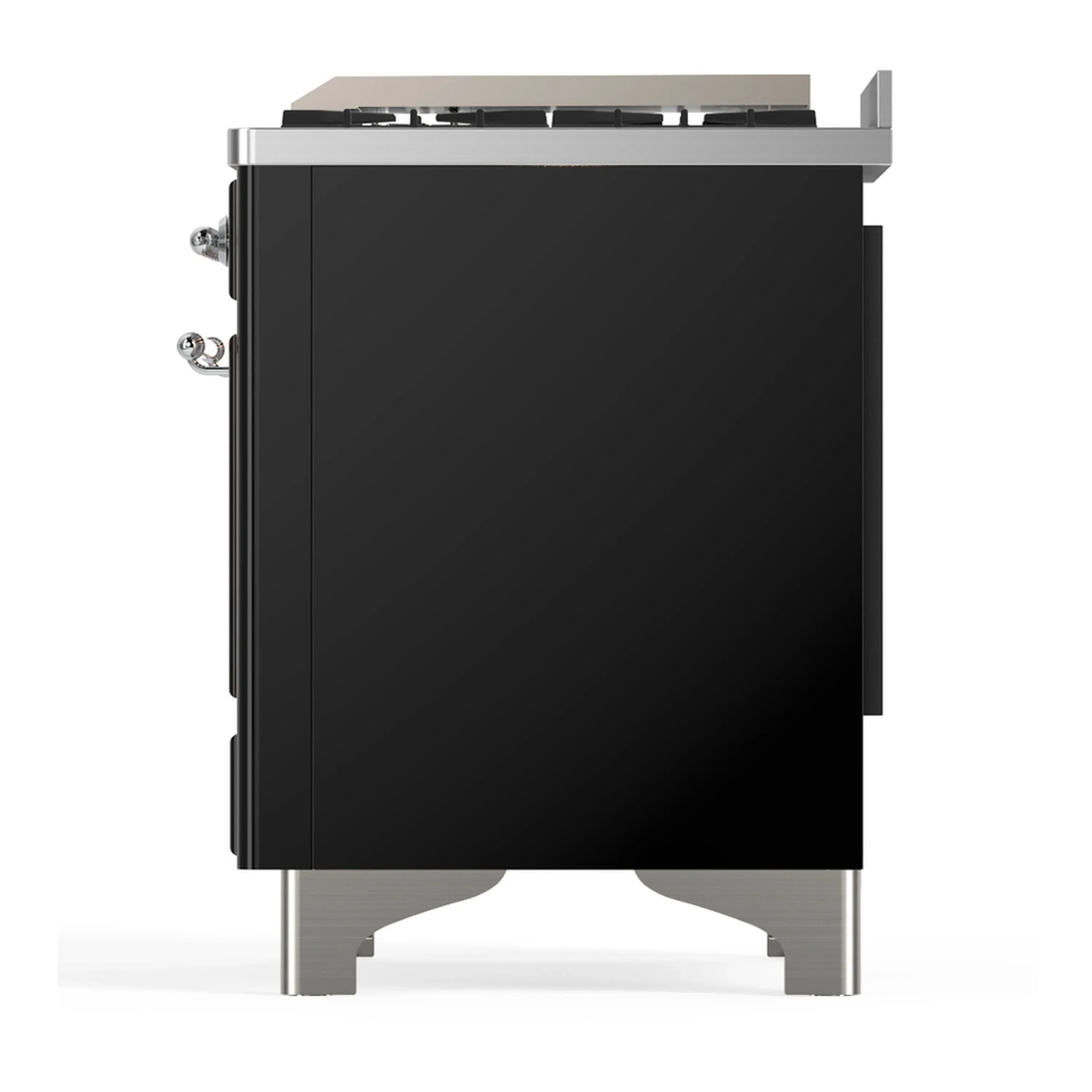 ILVE Majestic III 36-inch Dual Fuel Range with 5 Liquid Propane Burner, Griddle and Solid Door Electric Oven in Glossy Black with Chrome Trim (UM36FQNR3BKCLP) - Image 6