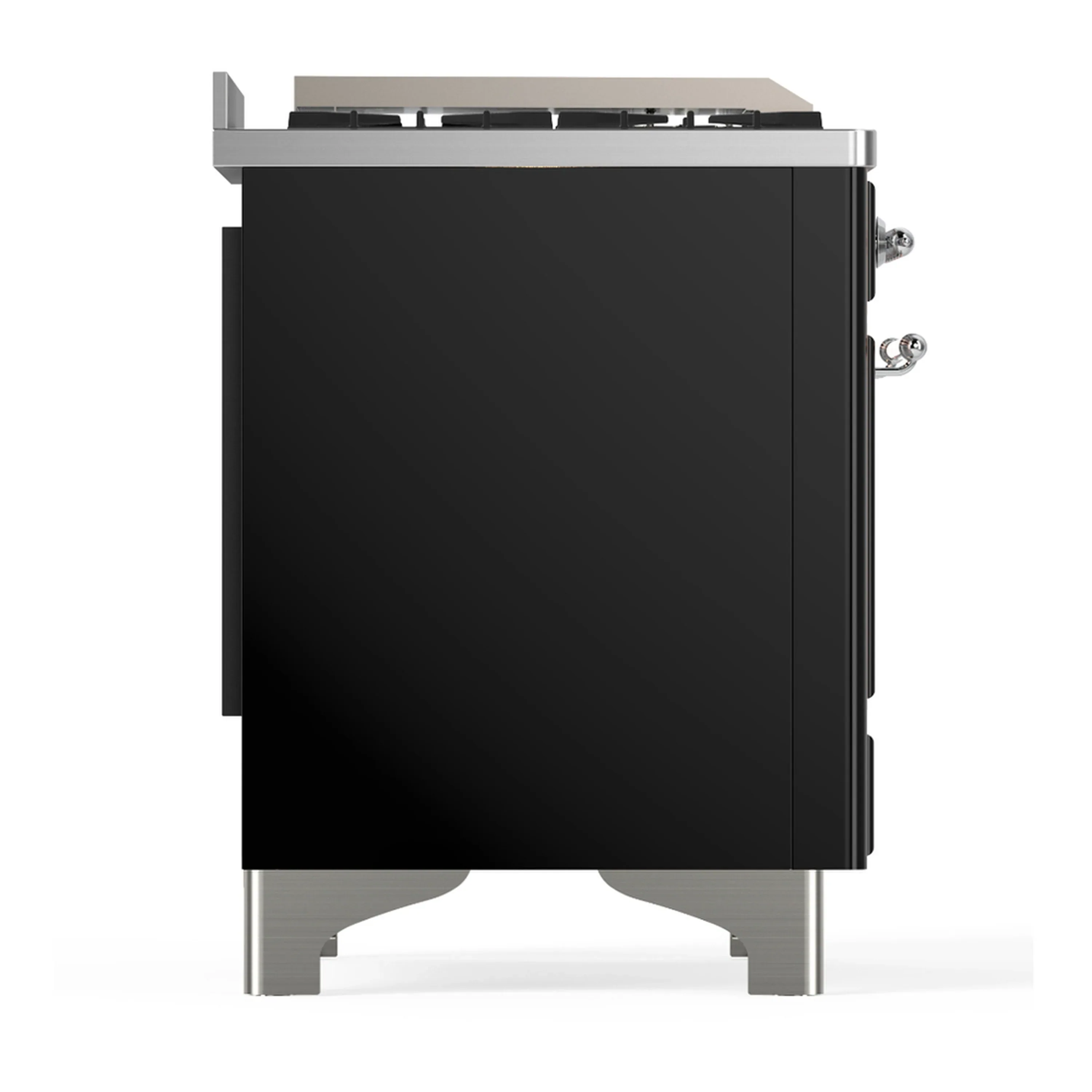 ILVE Majestic III 36-inch Dual Fuel Range with 5 Liquid Propane Burner, Griddle and Solid Door Electric Oven in Glossy Black with Chrome Trim (UM36FQNR3BKCLP) - Image 7