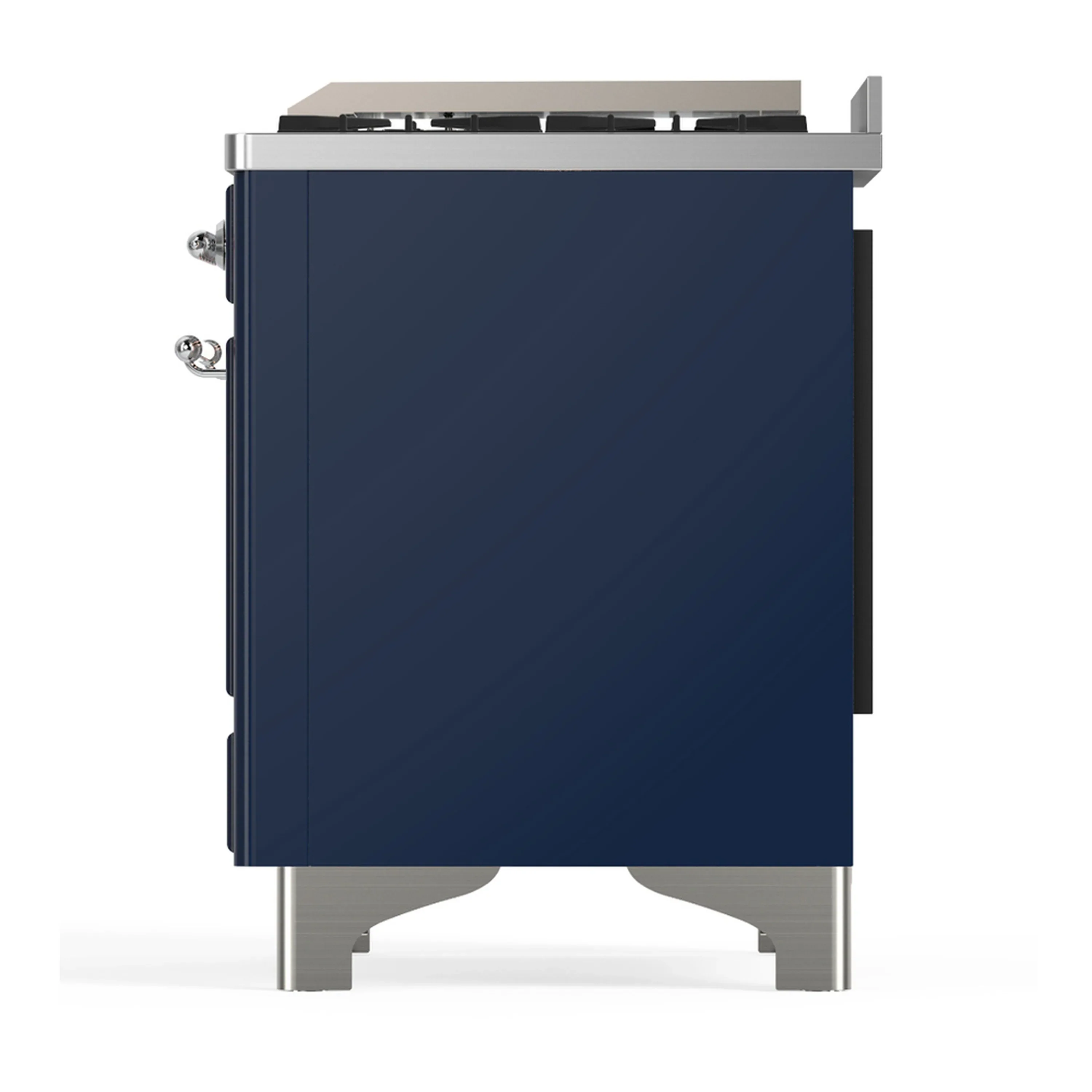 ILVE Majestic III 36-inch Dual Fuel Range with 6 Natural Gas Burner, Griddle and Solid Door Electric Oven in Midnight Blue with Chrome Trim (UM36FQNR3MBC) - Image 6