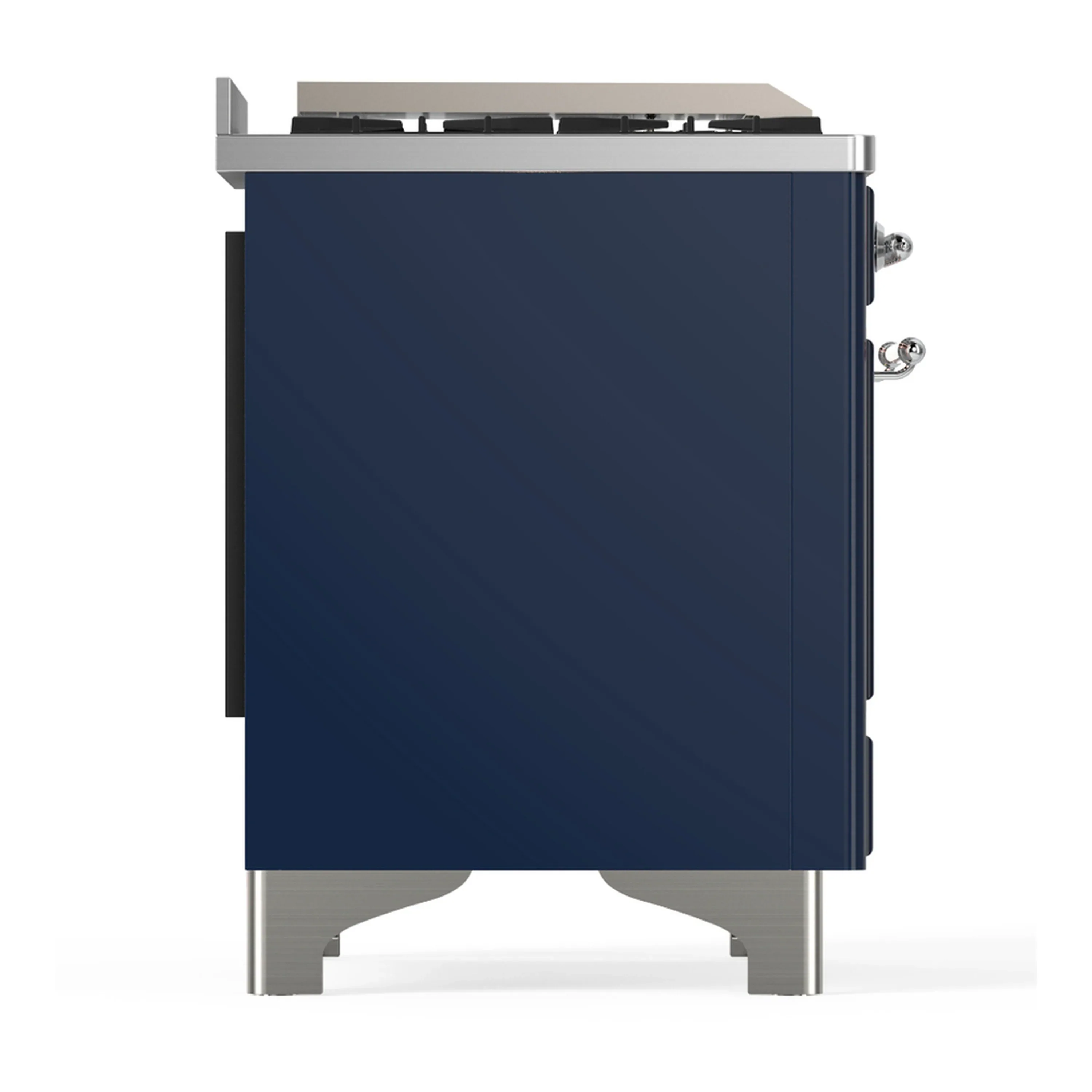 ILVE Majestic III 36-inch Dual Fuel Range with 6 Natural Gas Burner, Griddle and Solid Door Electric Oven in Midnight Blue with Chrome Trim (UM36FQNR3MBC) - Image 7