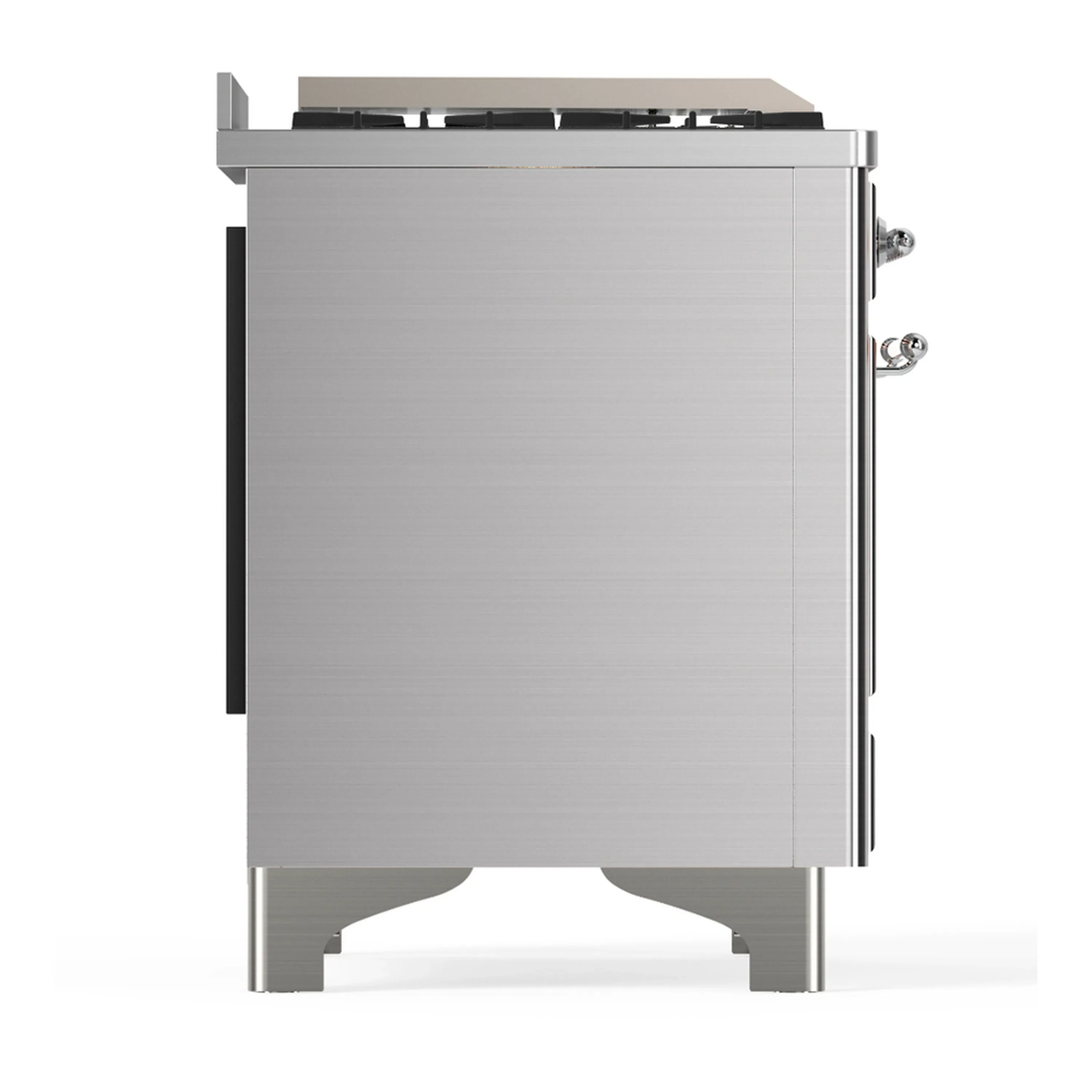 ILVE Majestic III 36-inch Dual Fuel Range with 6 Natural Gas Burner, Griddle and Triple Glass Door Electric Oven in Stainless Steel with Chrome Trim (UM36FNR3SSC) - Image 7
