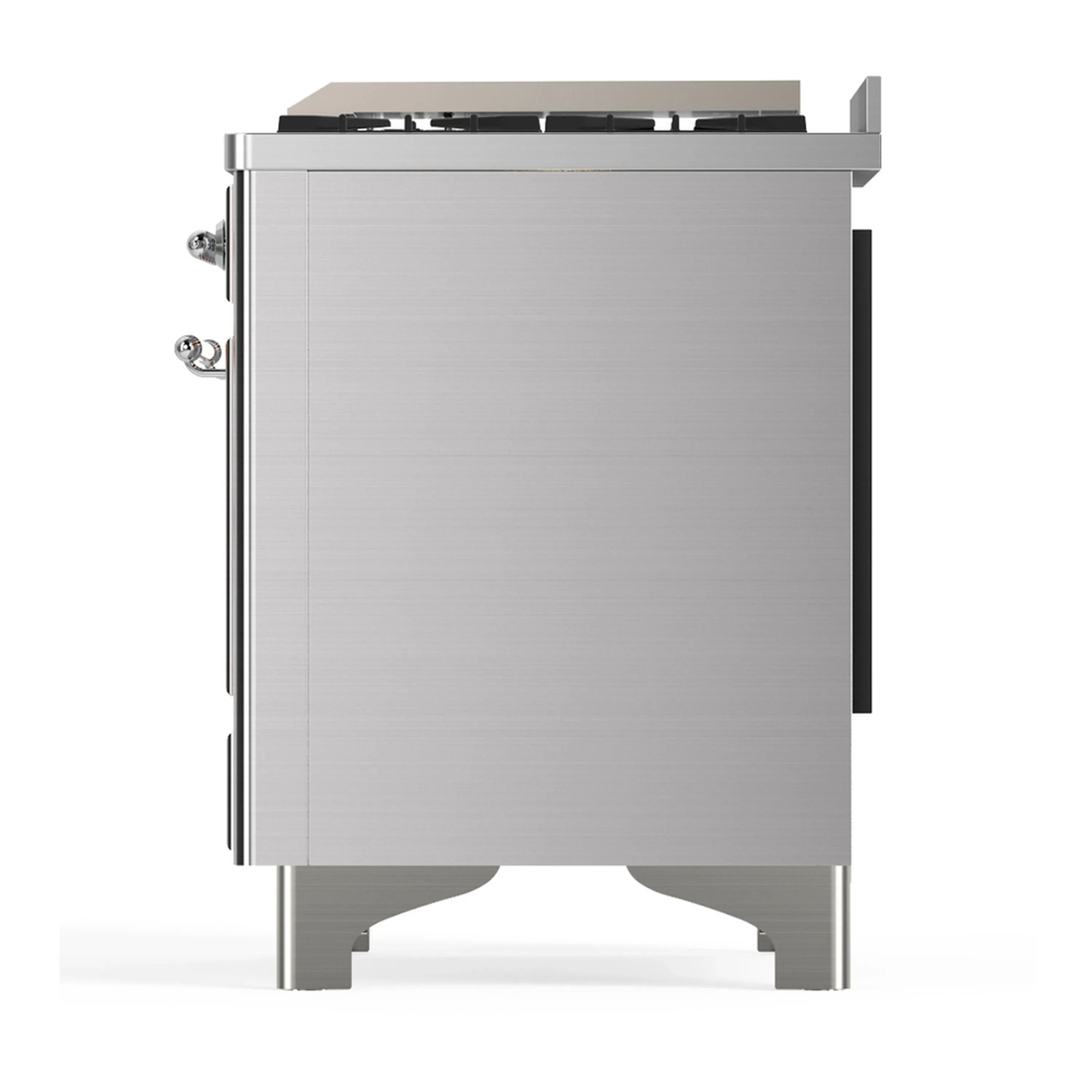 ILVE Majestic III 36-inch Dual Fuel Range with 6 Natural Gas Burner, Griddle and Solid Door Electric Oven in Stainless Steel with Chrome Trim (UM36FQNR3SSC) - Image 7