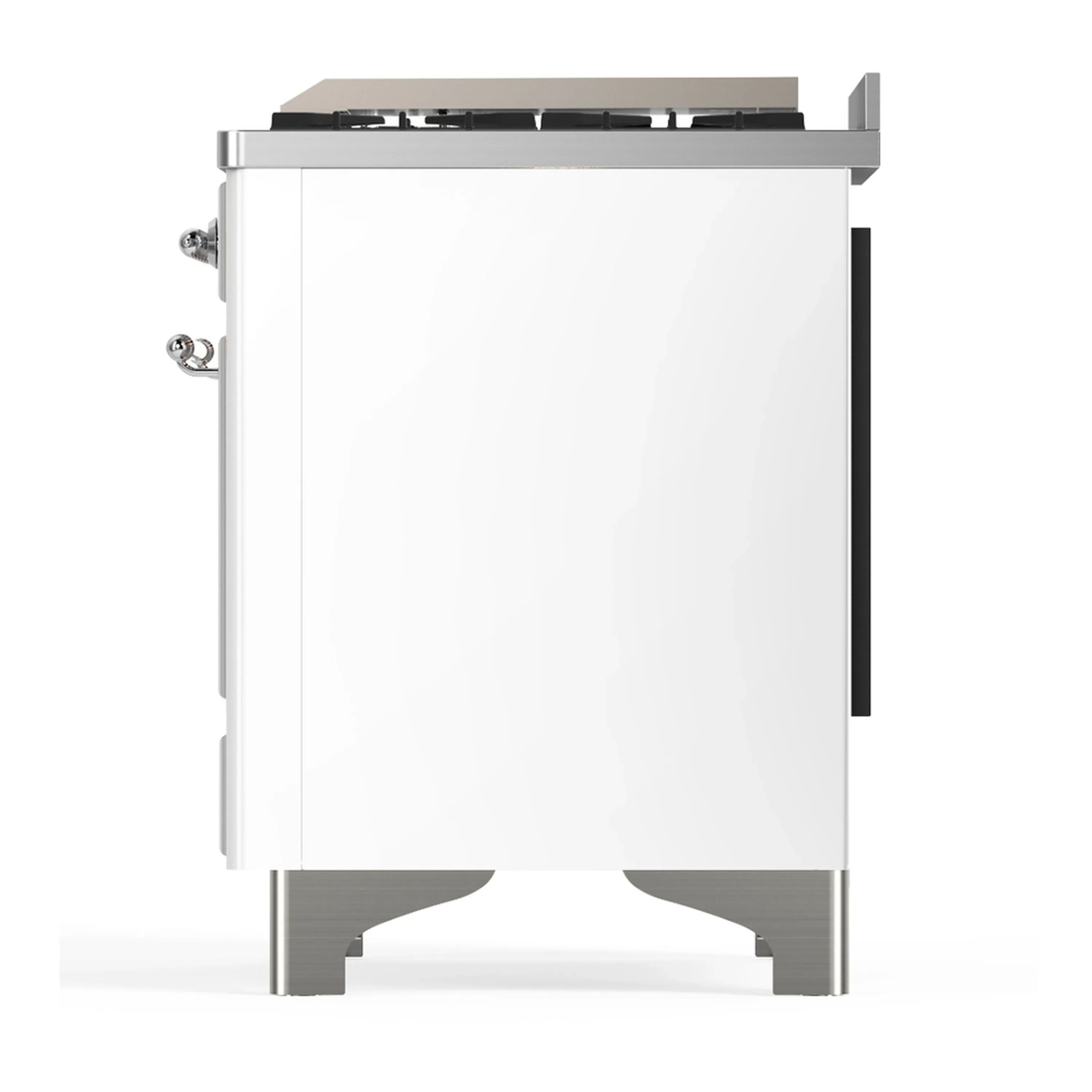 ILVE Majestic III 36-inch Dual Fuel Range with 6 Natural Gas Burner, Griddle and Triple Glass Door Electric Oven in White with Chrome Trim (UM36FNR3WHC) - Image 6