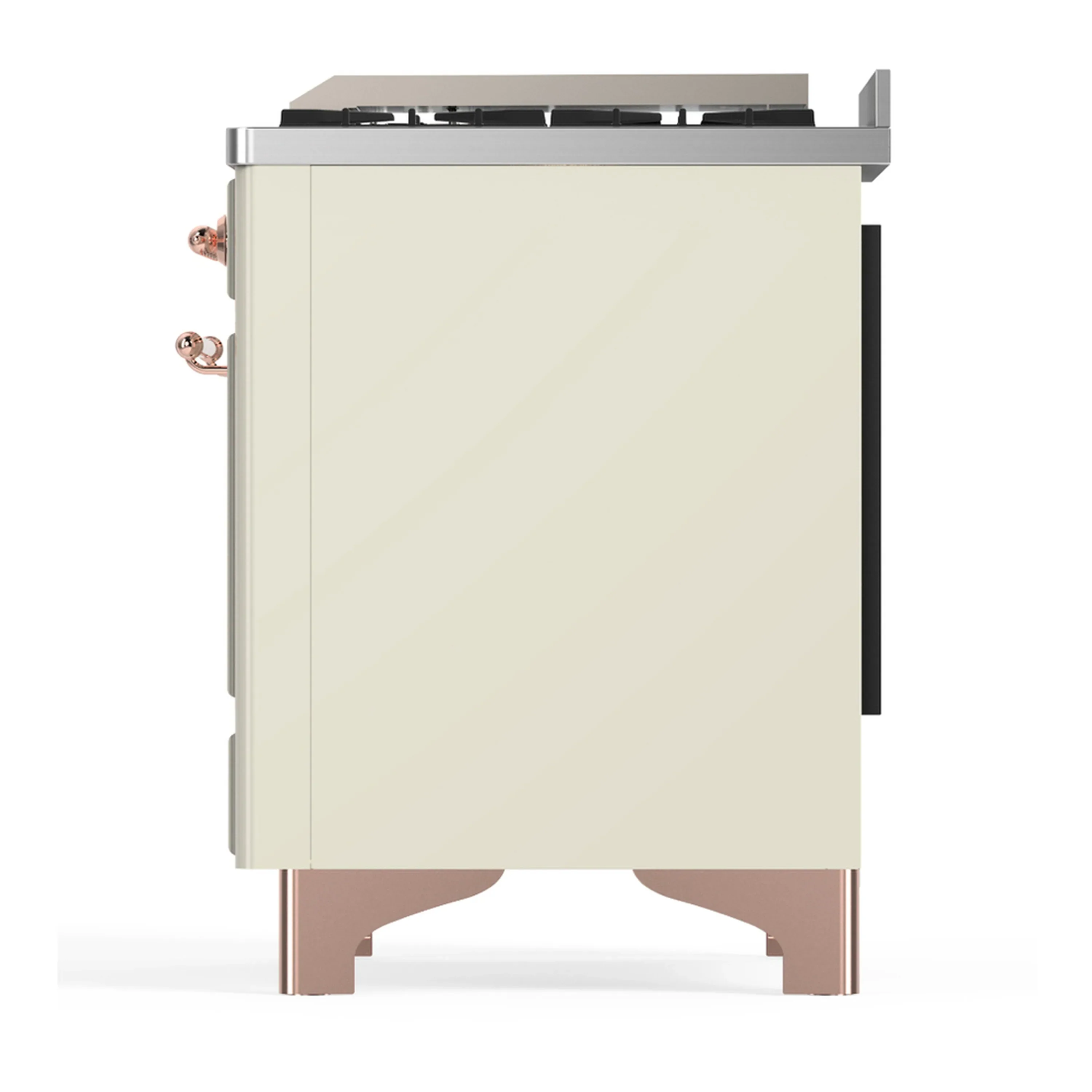 ILVE Majestic III 36-inch Dual Fuel Range with 6 Natural Gas Burner, Griddle and Solid Door Electric Oven in Antique White with Copper Trim (UM36FQNR3AWP) - Image 6