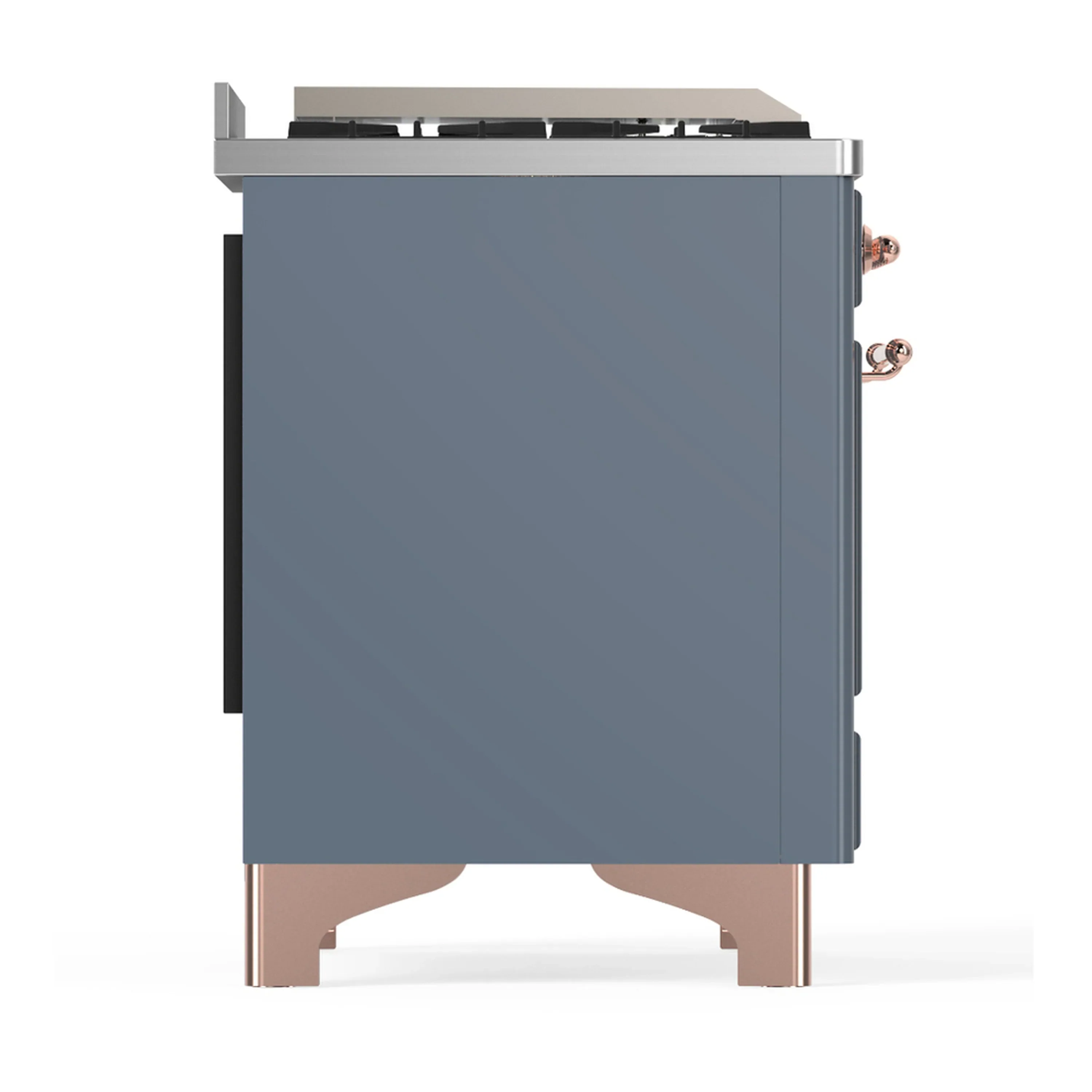 ILVE Majestic III 36-inch Dual Fuel Range with 5 Liquid Propane Burner, Griddle and Triple Glass Door Electric Oven in Blue Grey with Copper Trim (UM36FNR3BGPLP) - Image 7