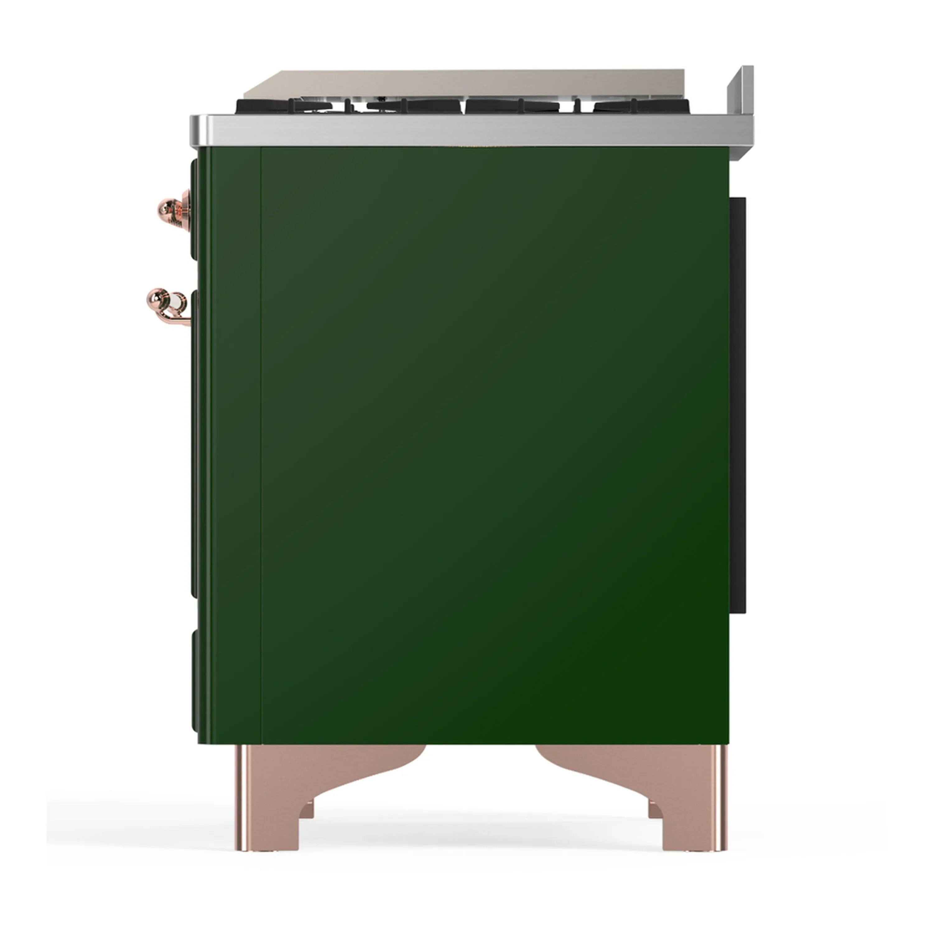 ILVE Majestic III 36-inch Dual Fuel Range with 6 Natural Gas Burner, Griddle and Triple Glass Door Electric Oven in Emerald Green with Copper Trim (UM36FNR3EGP) - Image 6