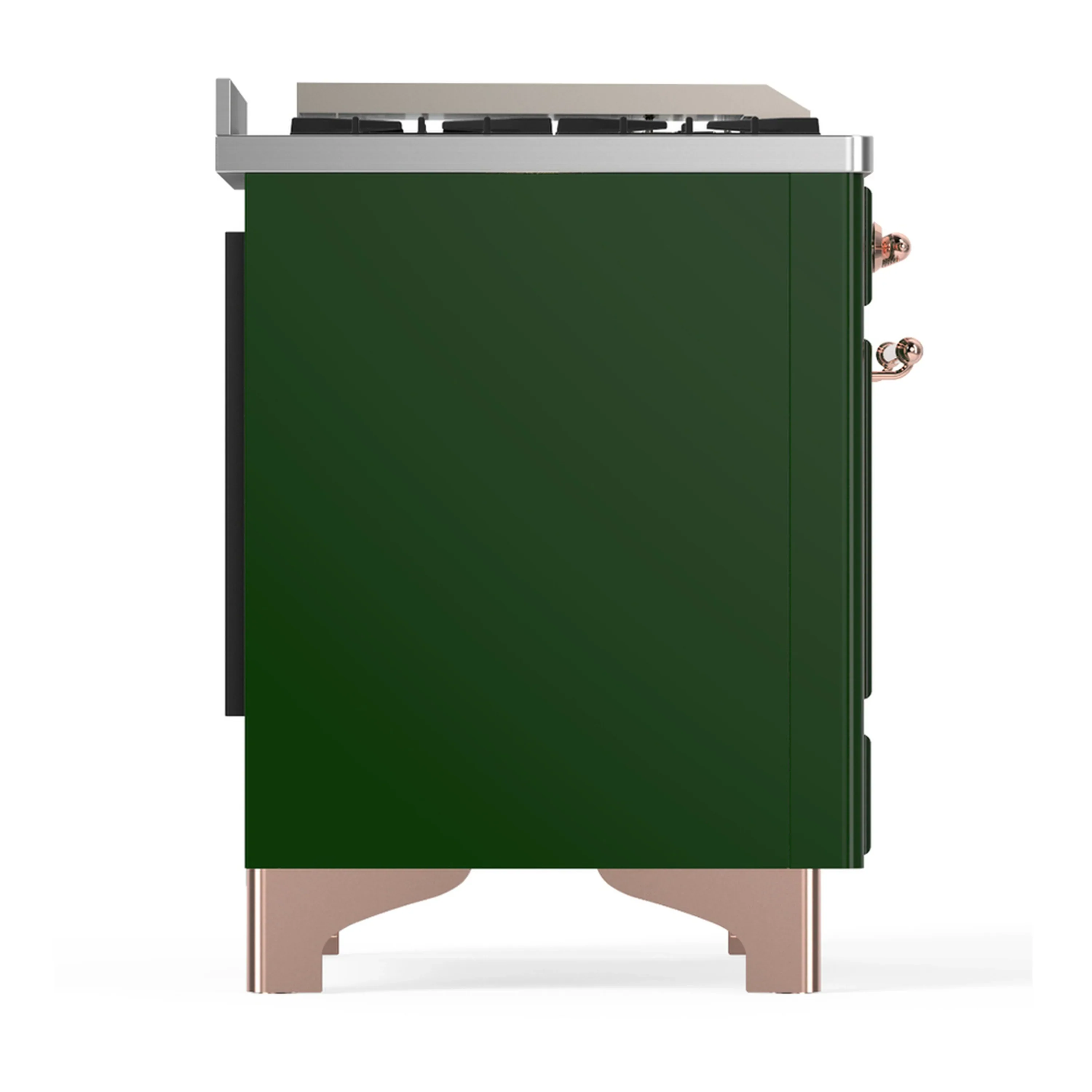 ILVE Majestic III 36-inch Dual Fuel Range with 6 Natural Gas Burner, Griddle and Triple Glass Door Electric Oven in Emerald Green with Copper Trim (UM36FNR3EGP) - Image 7