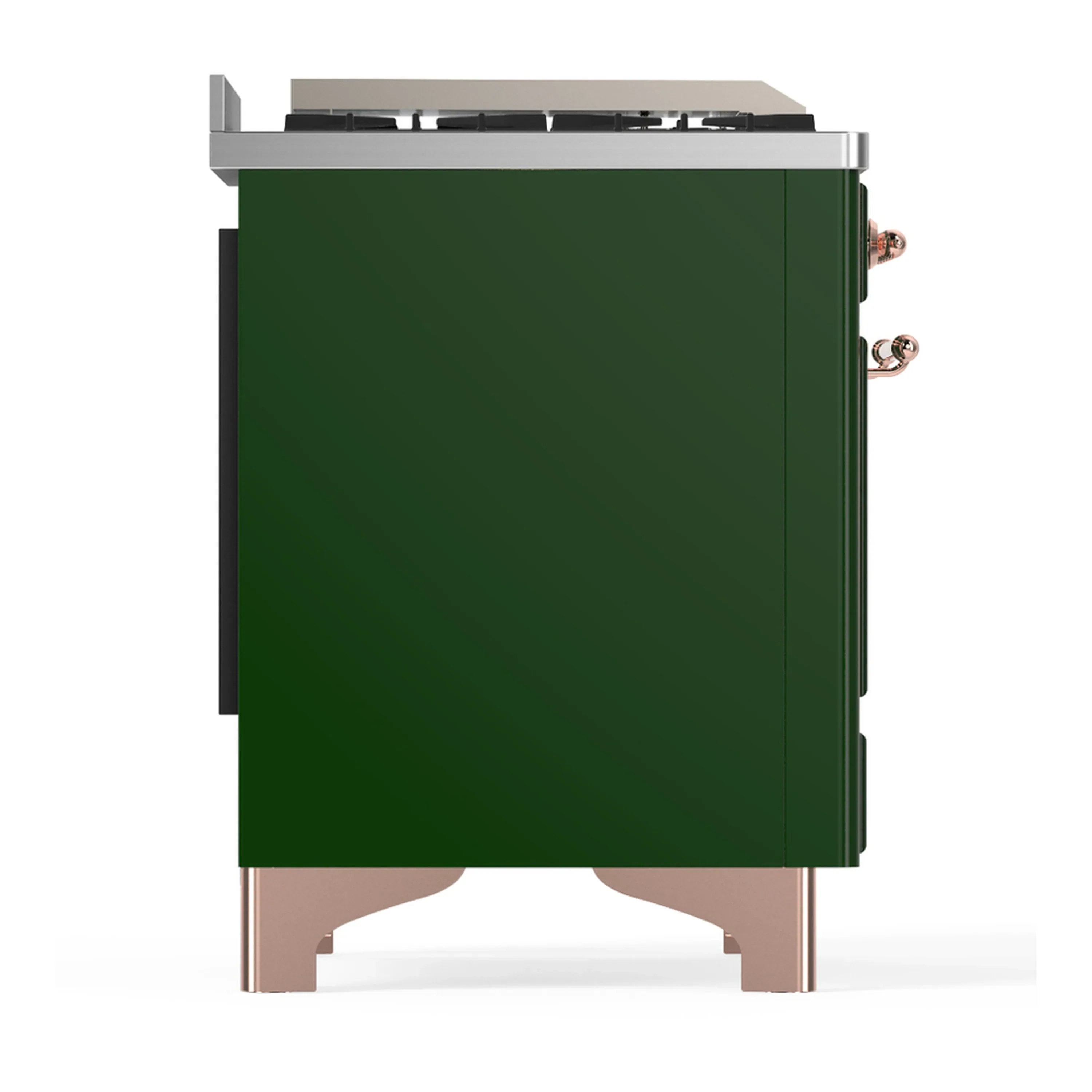 ILVE Majestic III 36-inch Dual Fuel Range with 6 Natural Gas Burner, Griddle and Solid Door Electric Oven in Emerald Green with Copper Trim (UM36FQNR3EGP) - Image 7