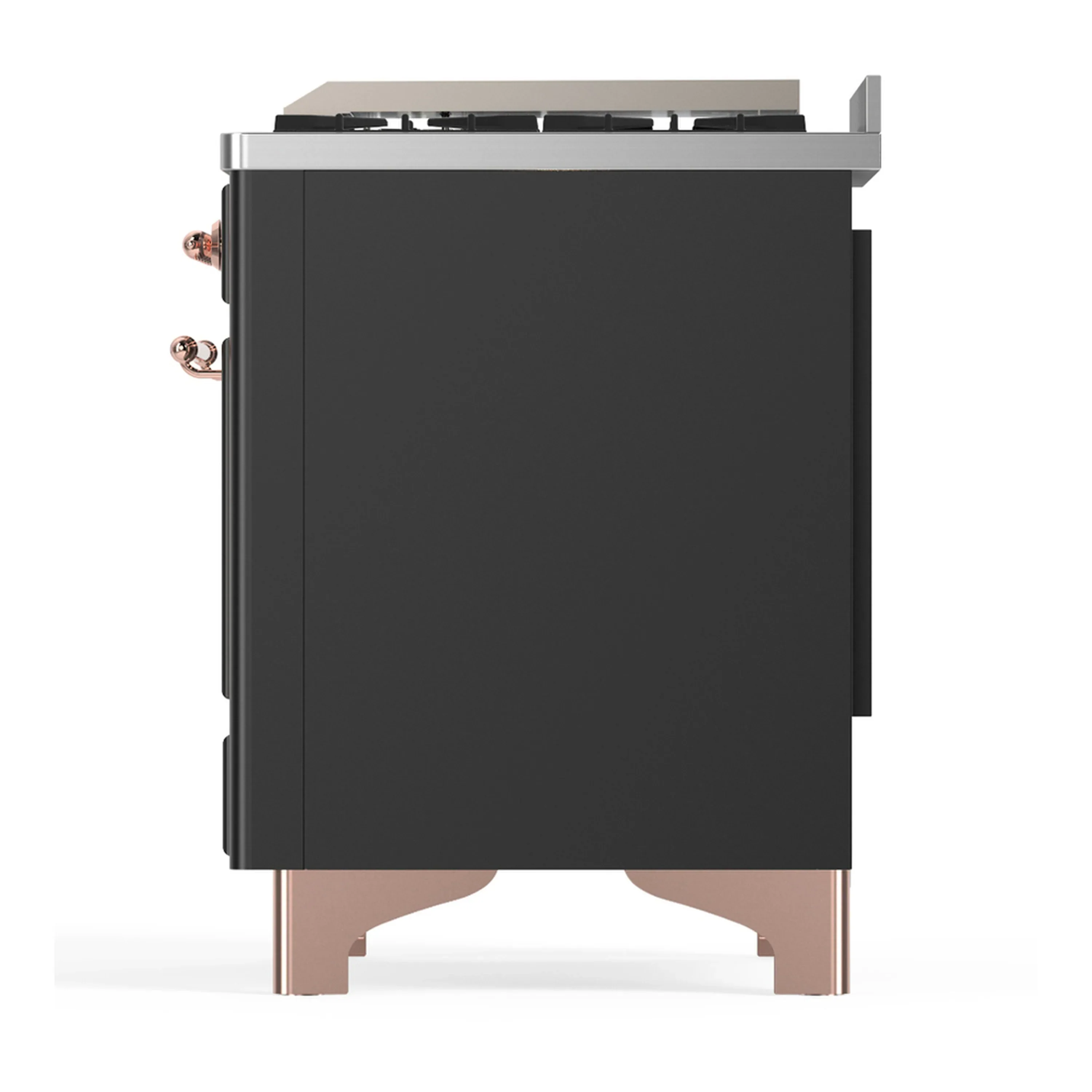 ILVE Majestic III 36-inch Dual Fuel Range with 6 Natural Gas Burner, Griddle and Solid Door Electric Oven in Graphite Matte with Copper Trim (UM36FQNR3MGP) - Image 5