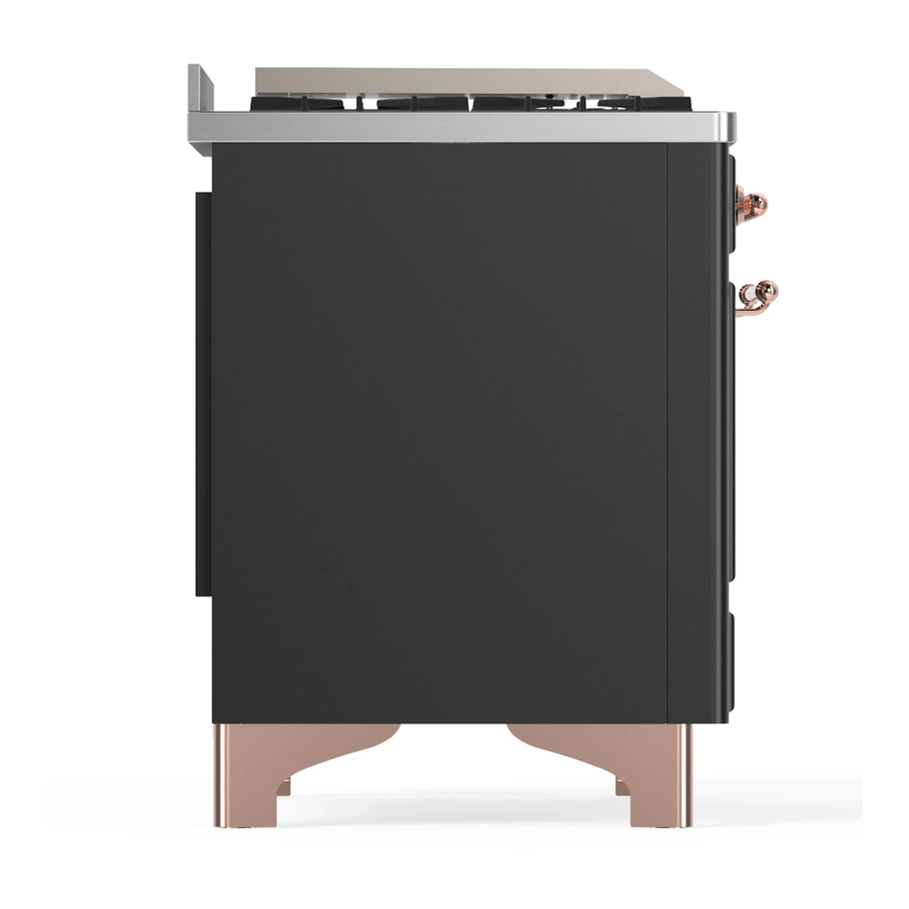 ILVE Majestic III 36-inch Dual Fuel Range with 6 Natural Gas Burner, Griddle and Solid Door Electric Oven in Graphite Matte with Copper Trim (UM36FQNR3MGP) - Image 6
