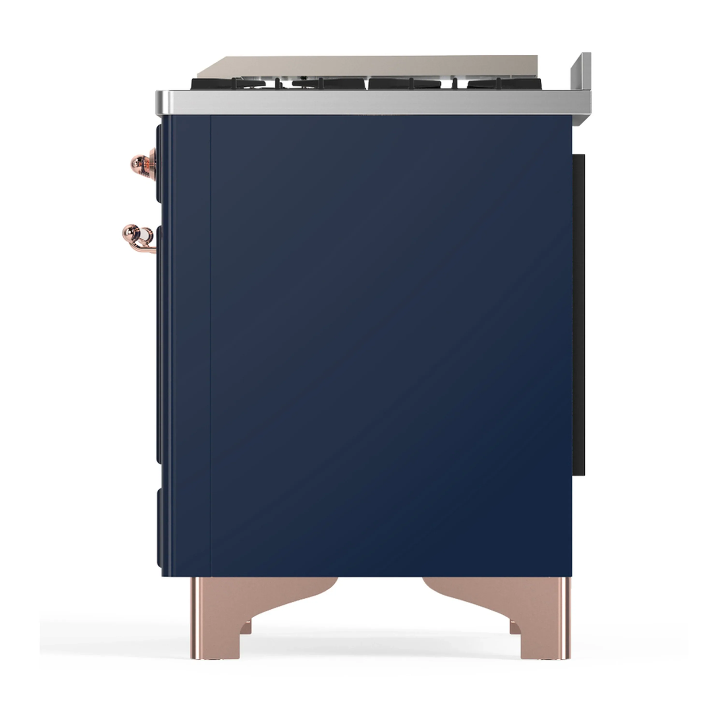 ILVE Majestic III 36-inch Dual Fuel Range with 6 Natural Gas Burner, Griddle and Triple Glass Door Electric Oven in Midnight Blue with Copper Trim (UM36FNR3MBP) - Image 6