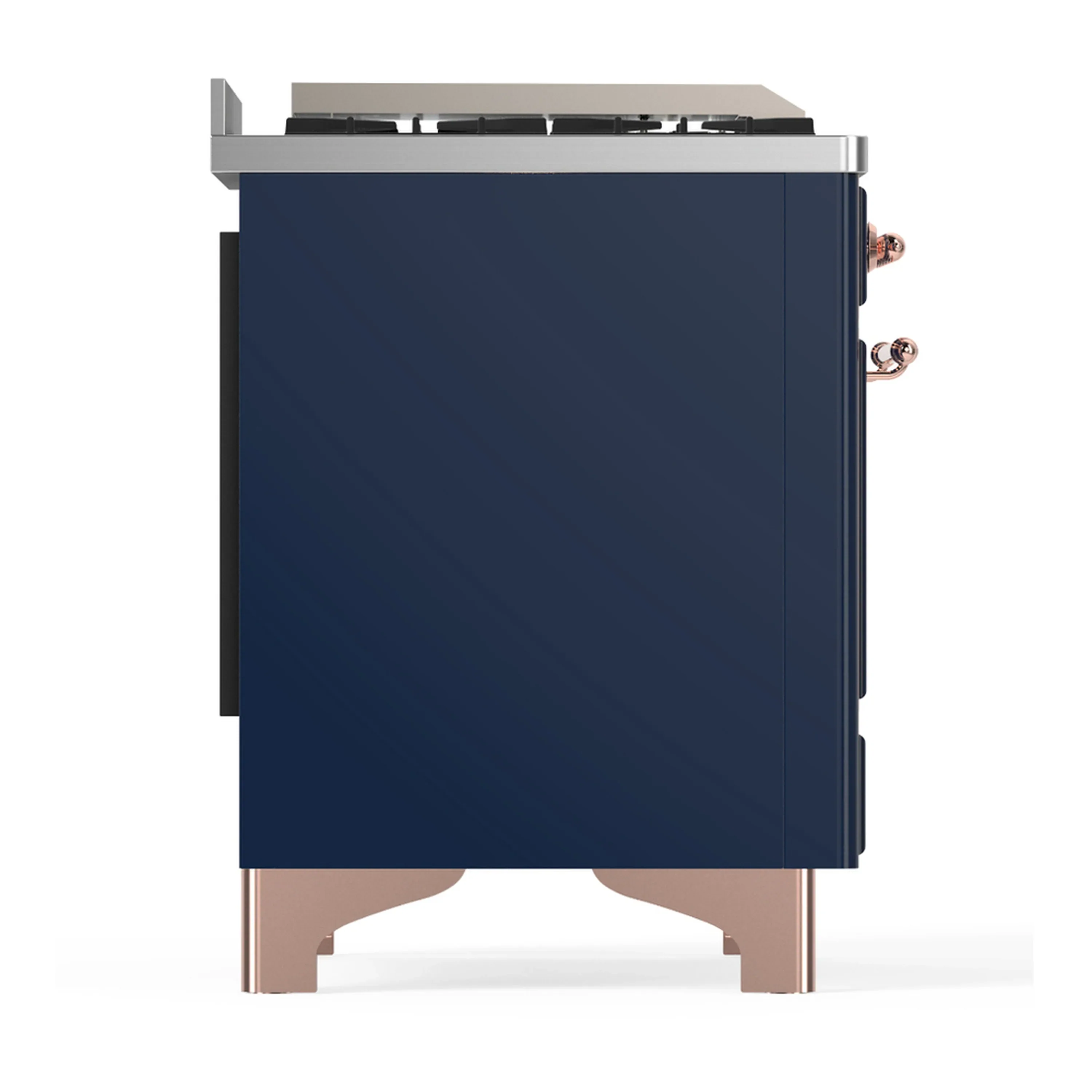 ILVE Majestic III 36-inch Dual Fuel Range with 6 Natural Gas Burner, Griddle and Triple Glass Door Electric Oven in Midnight Blue with Copper Trim (UM36FNR3MBP) - Image 7
