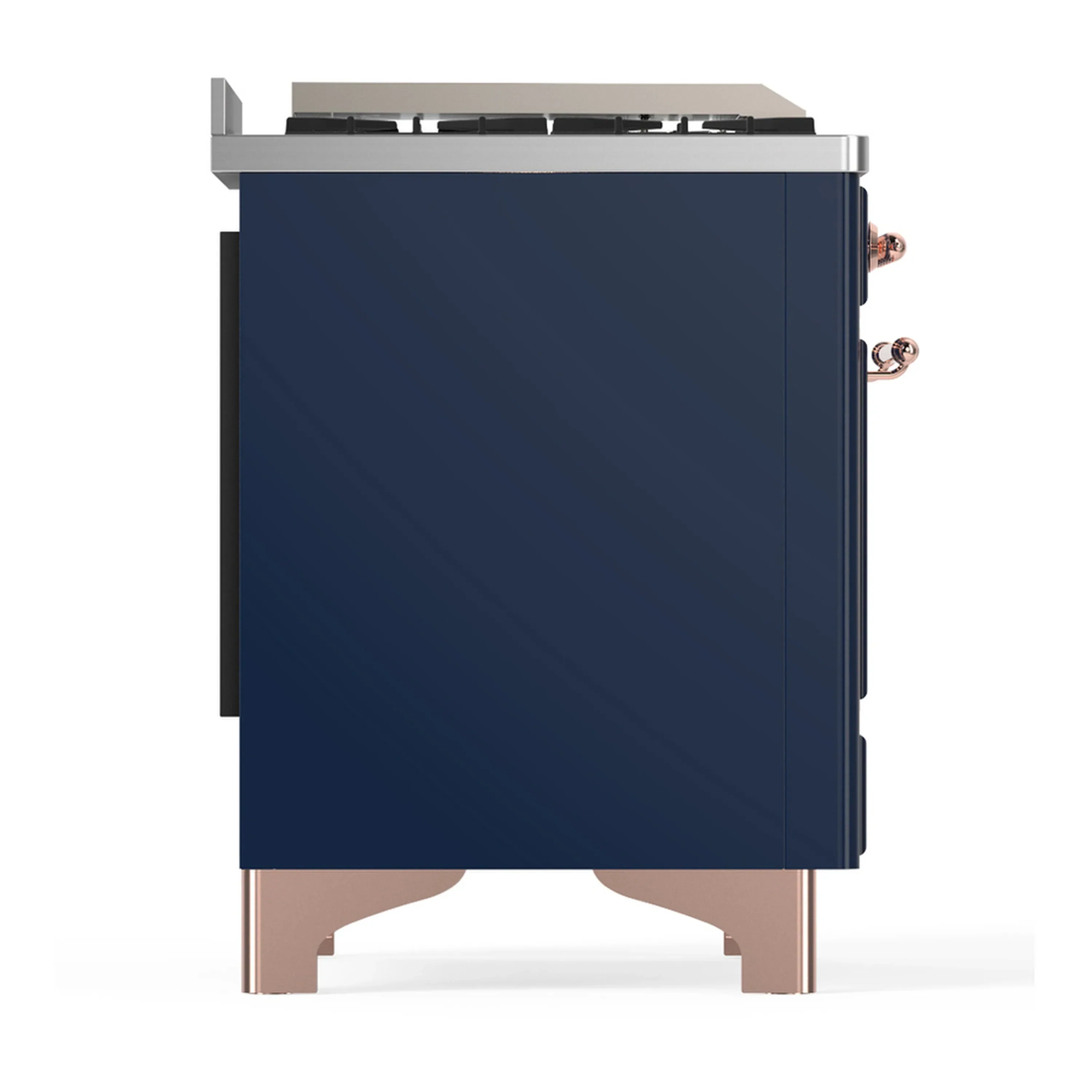 ILVE Majestic III 36-inch Dual Fuel Range with 5 Liquid Propane Burner, Griddle and Solid Door Electric Oven in Midnight Blue with Copper Trim (UM36FQNR3MBPLP) - Image 7