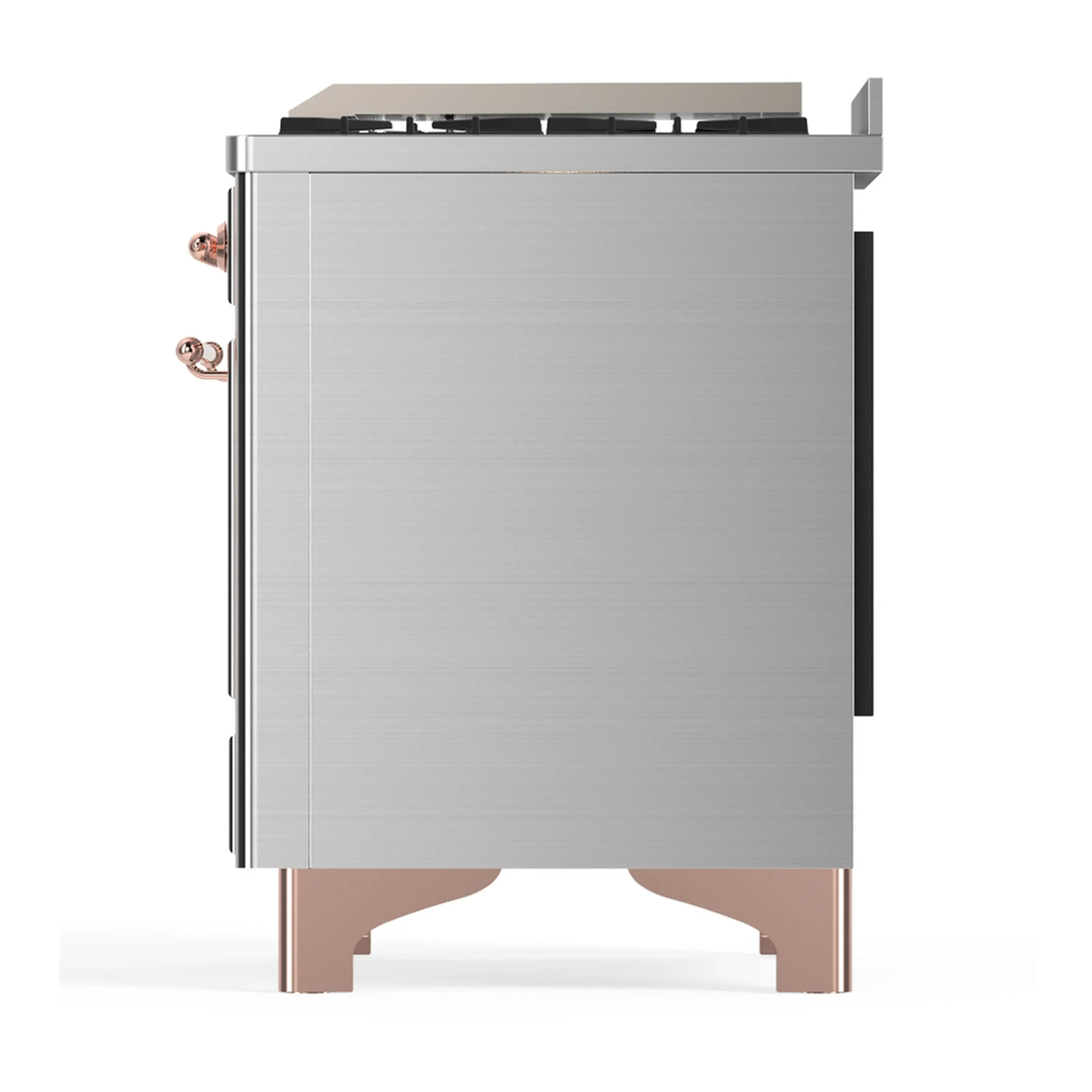 ILVE Majestic III 36-inch Dual Fuel Range with 6 Natural Gas Burner, Griddle and Solid Door Electric Oven in Stainless Steel with Copper Trim (UM36FQNR3SSP) - Image 6