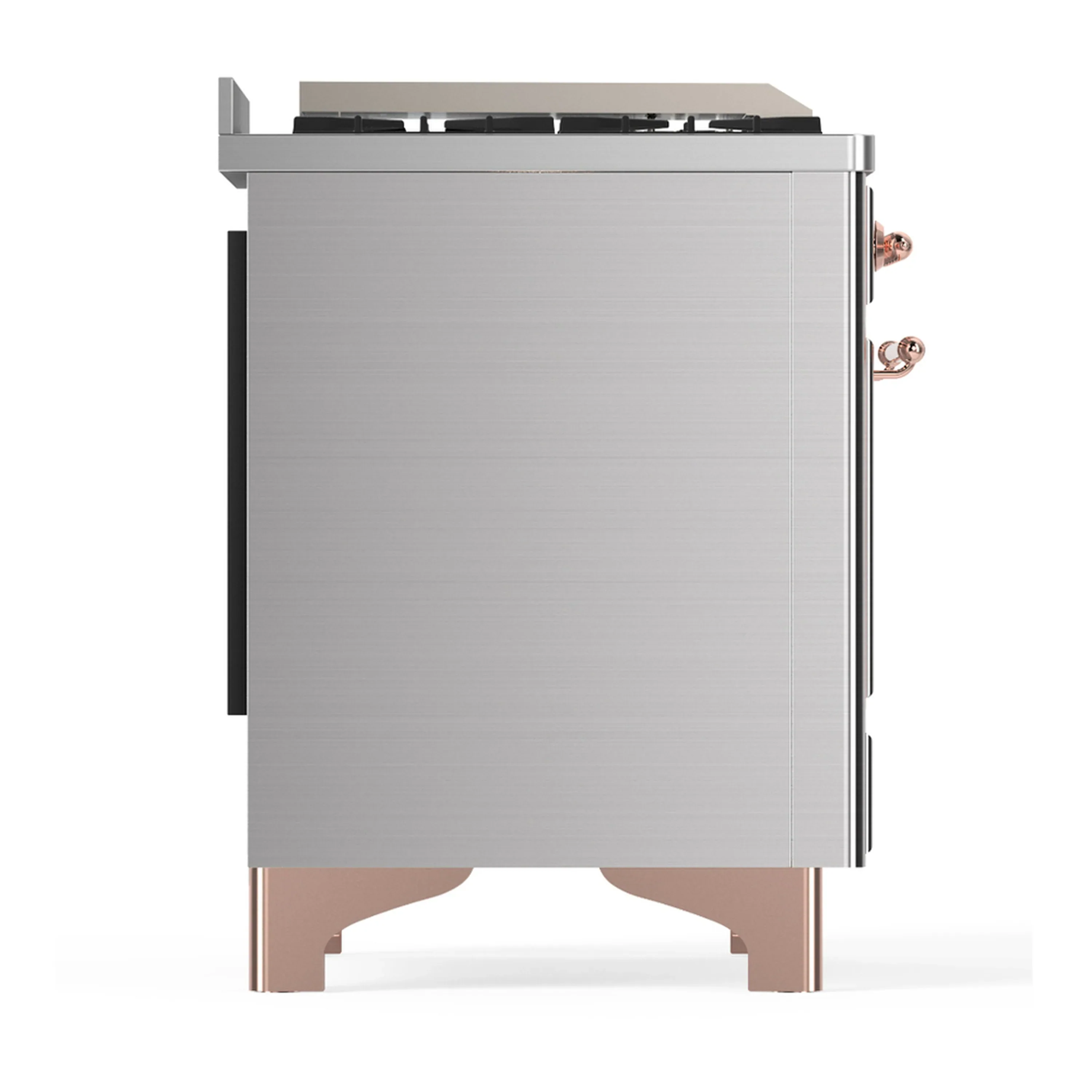 ILVE Majestic III 36-inch Dual Fuel Range with 6 Natural Gas Burner, Griddle and Solid Door Electric Oven in Stainless Steel with Copper Trim (UM36FQNR3SSP) - Image 7