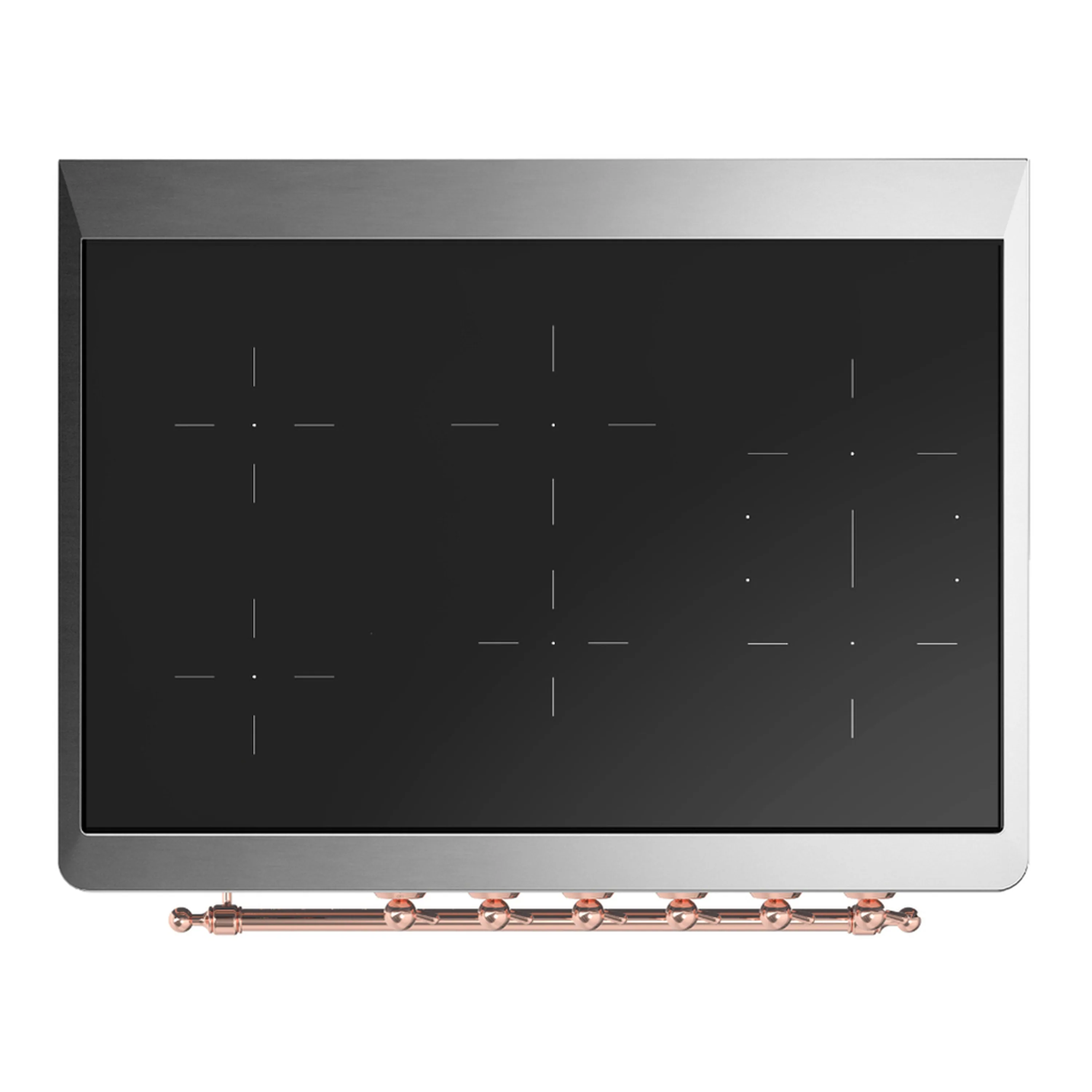 ILVE Majestic III 36-Inch Induction Range with 6 Induction Elements and Solid Door Electric Oven in Burgundy with Copper Trim (UMIB36QNR3BUP) - Image 2