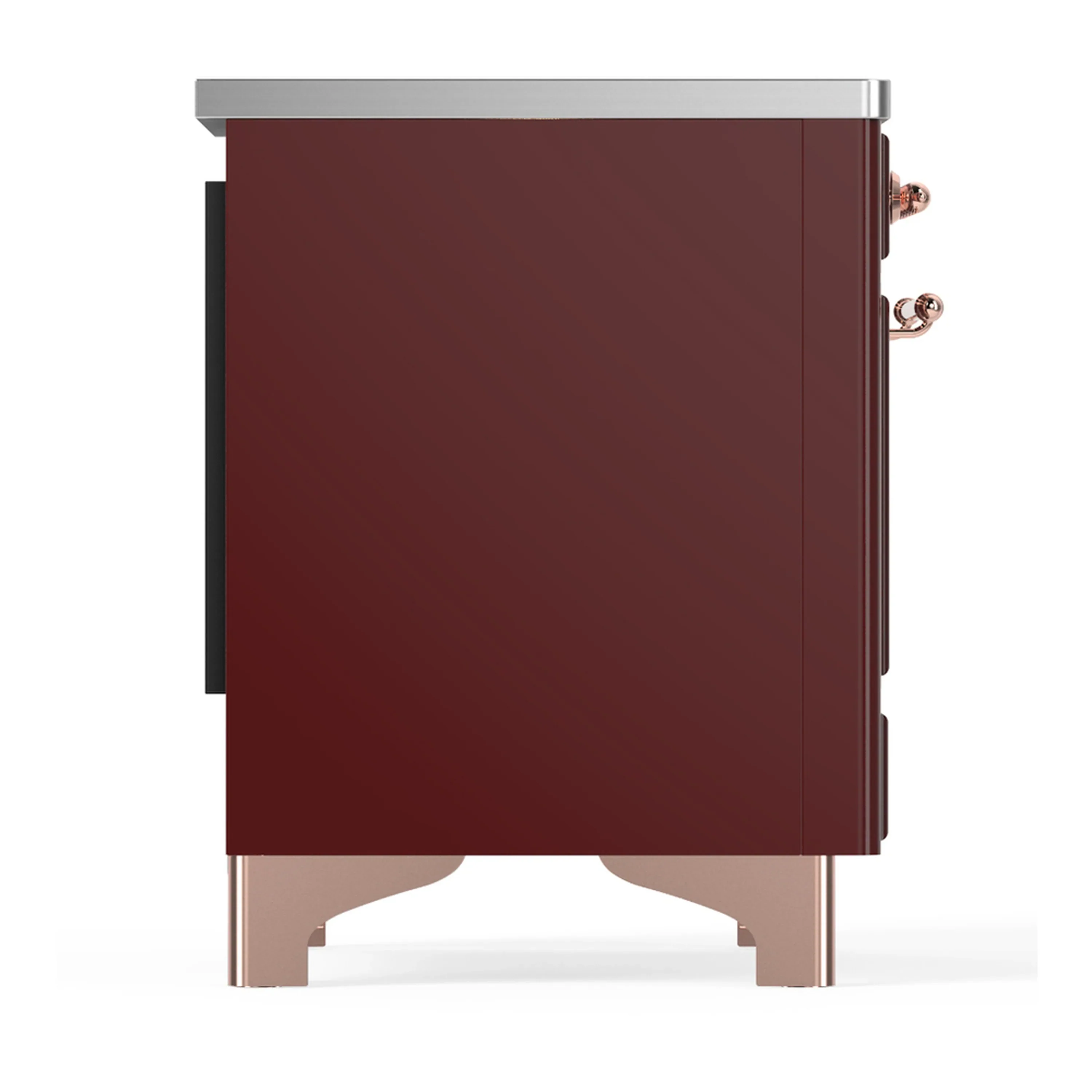ILVE Majestic III 36-Inch Induction Range with 6 Induction Elements and Solid Door Electric Oven in Burgundy with Copper Trim (UMIB36QNR3BUP) - Image 6