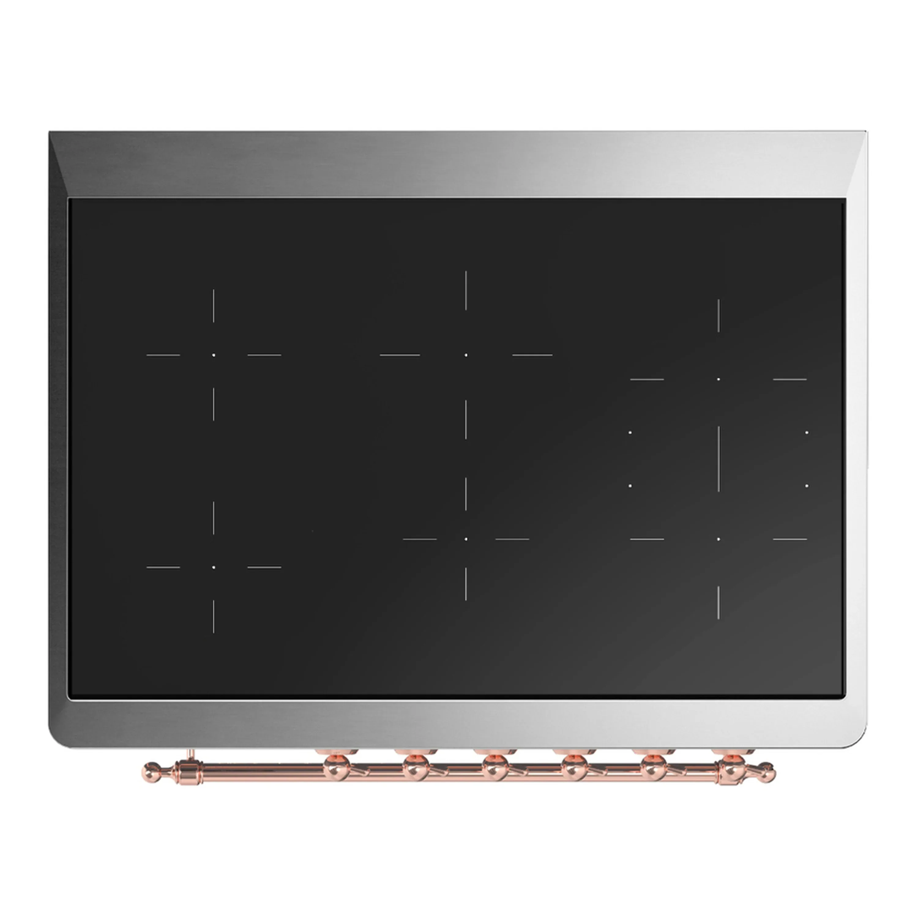 ILVE Majestic III 36-Inch Induction Range with 6 Induction Elements and Triple Glass Door Electric Oven in Glossy Black with Copper Trim (UMIB36NR3BKP) - Image 2