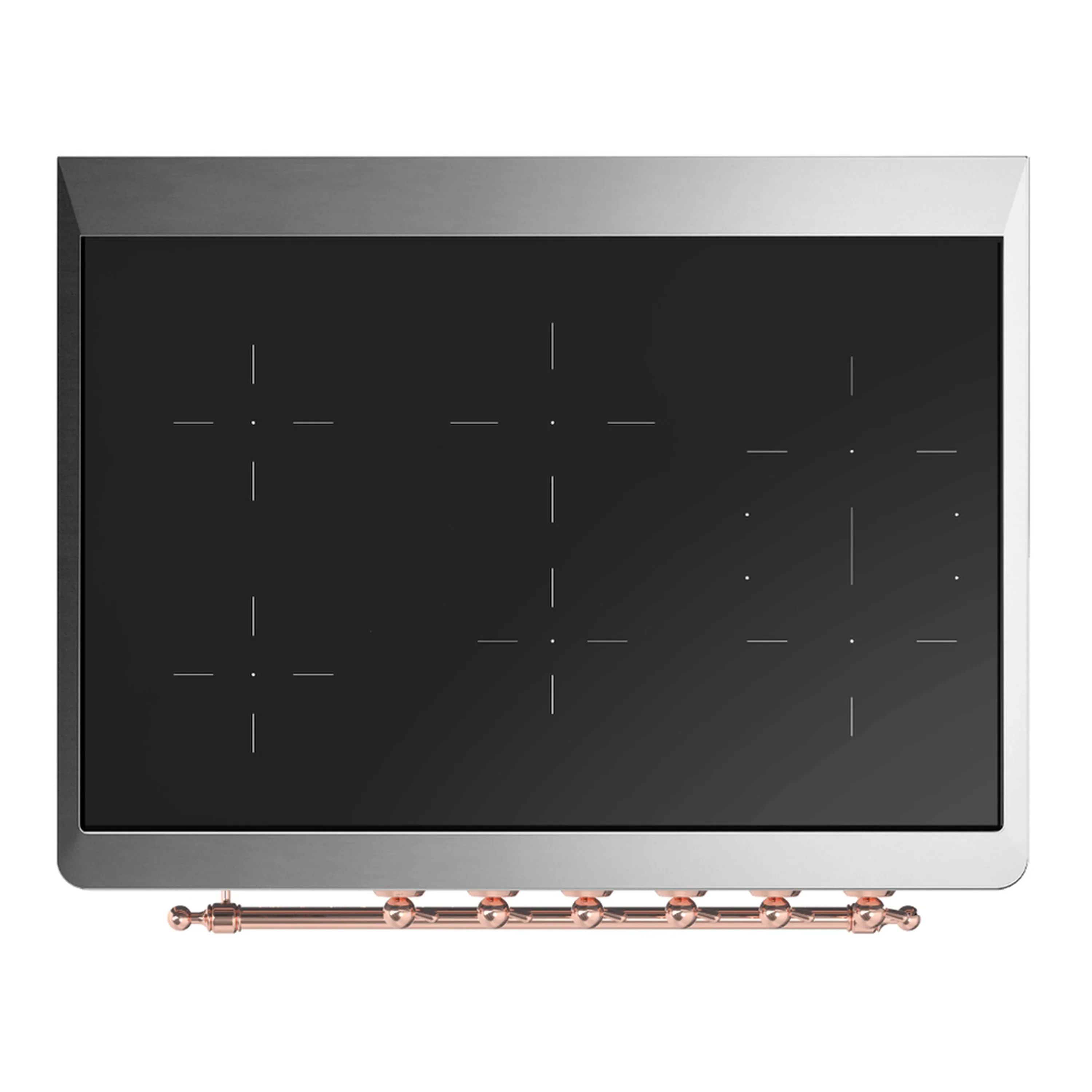 ILVE Majestic III 36-Inch Induction Range with 6 Induction Elements and Solid Door Electric Oven in Glossy Black with Copper Trim (UMIB36QNR3BKP) - Image 2