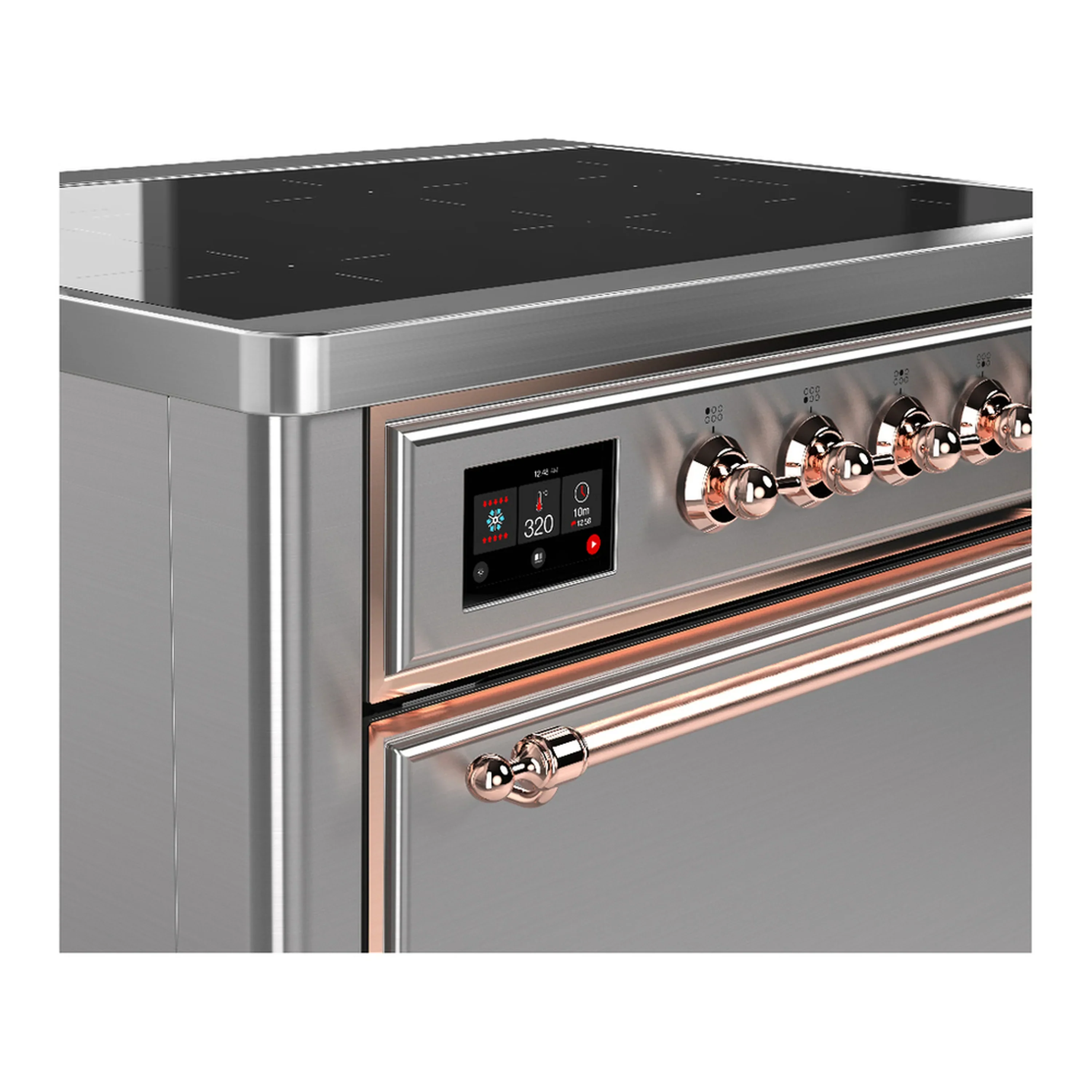 ILVE Majestic III 36-Inch Induction Range with 6 Induction Elements and Solid Door Electric Oven in Stainless Steel with Copper Trim (UMIB36QNR3SSP) - Image 5