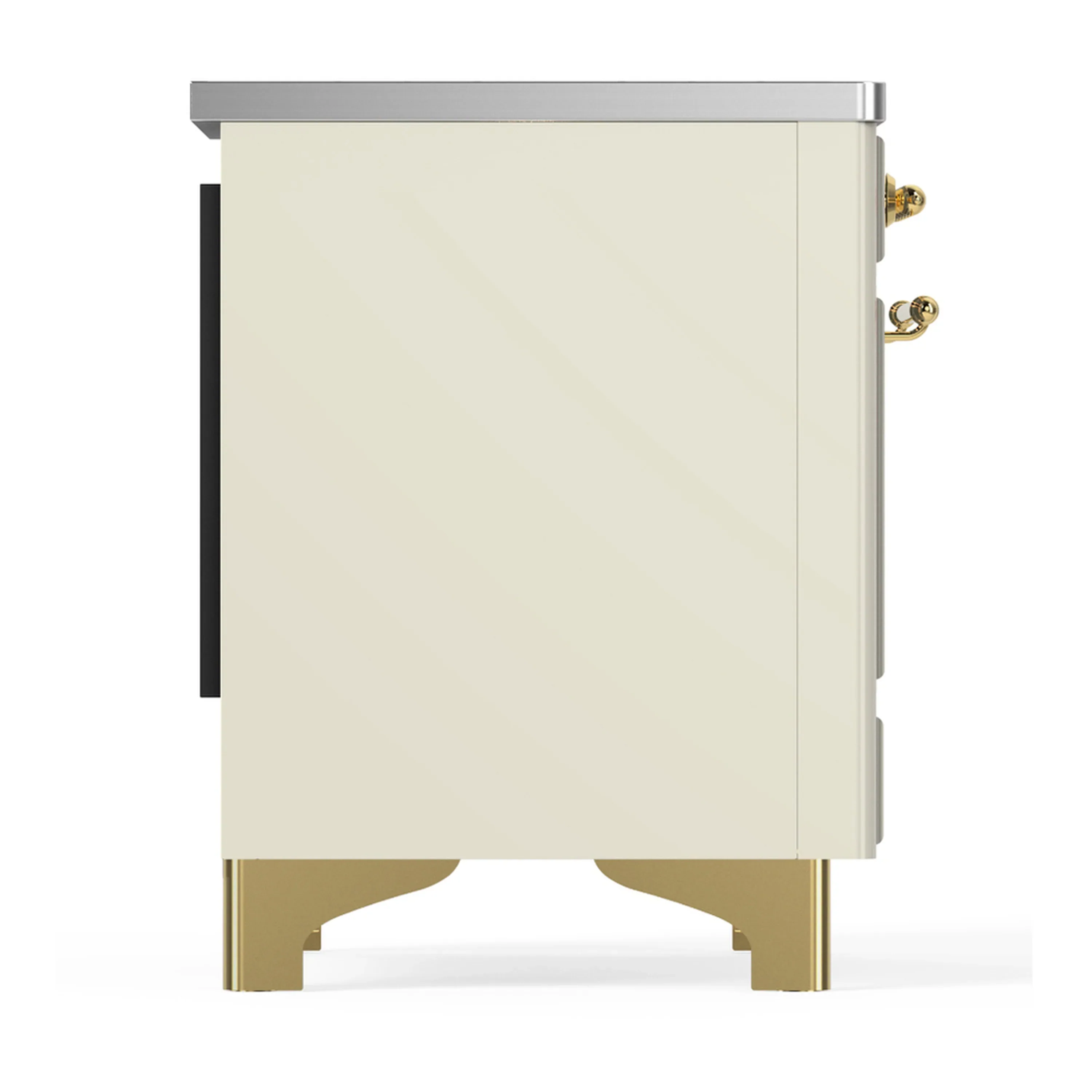 ILVE Majestic III 36-Inch Induction Range with 6 Induction Elements and Solid Door Electric Oven in Antique White with Brass Trim (UMIB36QNR3AWG) - Image 6