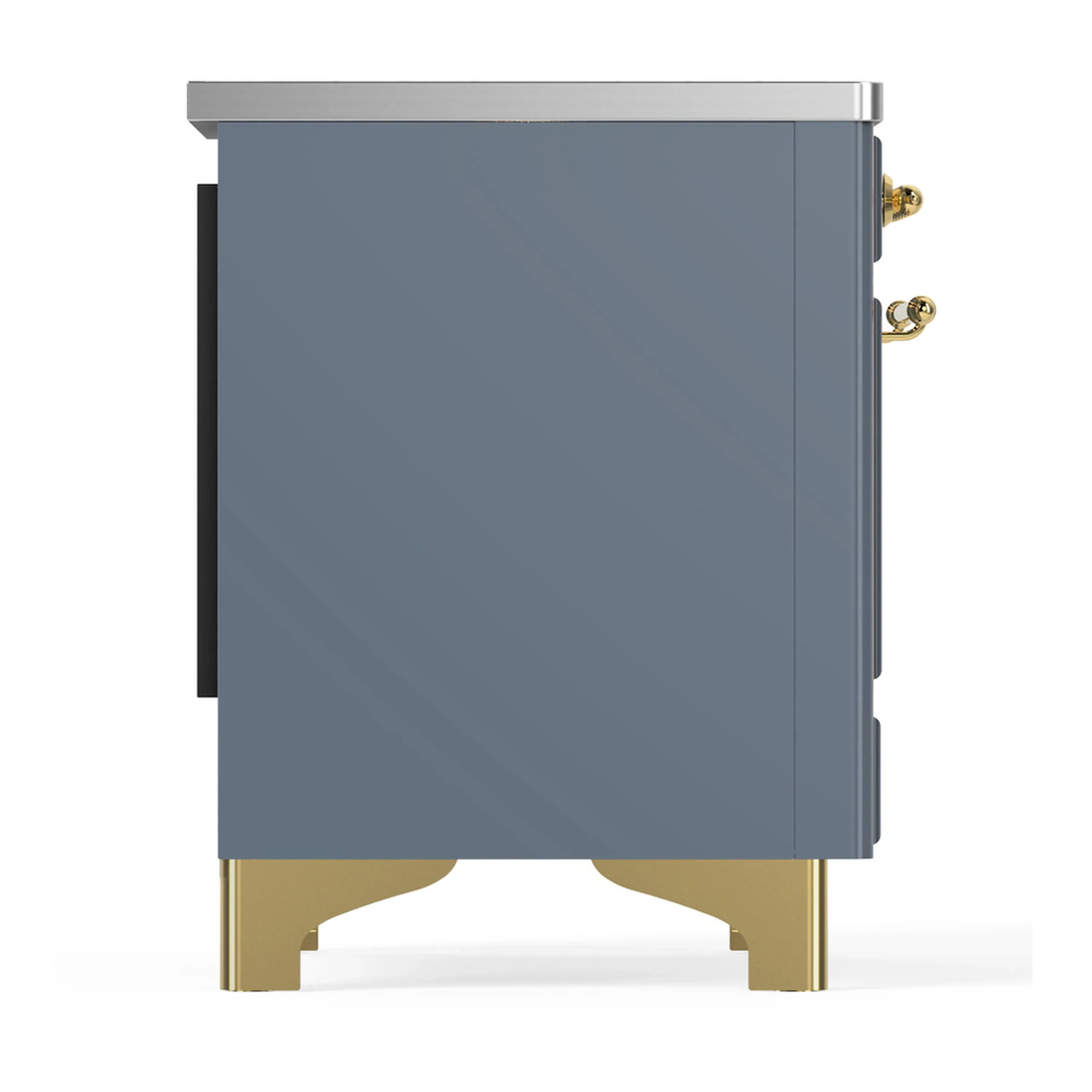 ILVE Majestic III 36-Inch Induction Range with 6 Induction Elements and Solid Door Electric Oven in Blue Grey with Brass Trim (UMIB36QNR3BGG) - Image 6