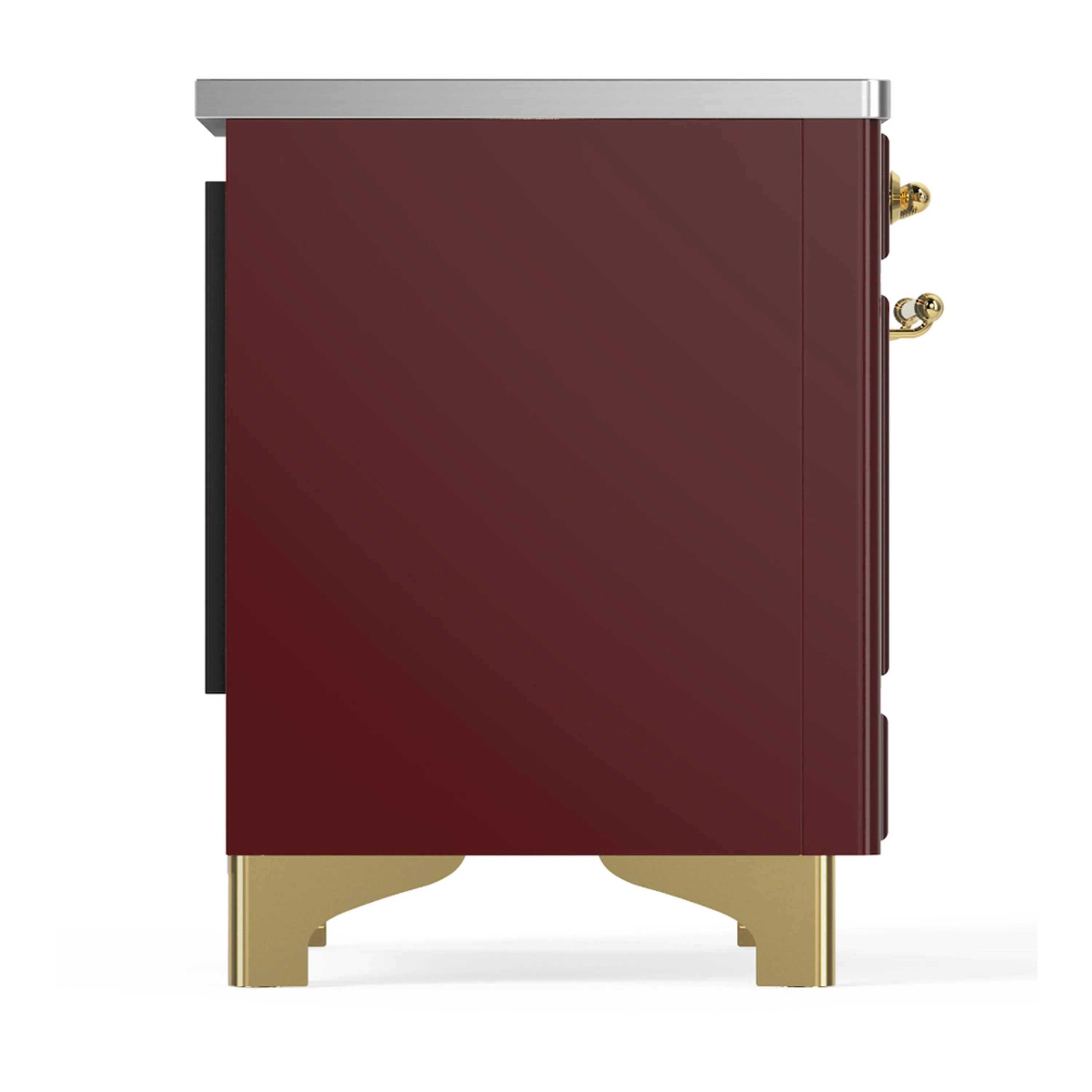 ILVE Majestic III 36-Inch Induction Range with 6 Induction Elements and Triple Glass Door Electric Oven in Burgundy with Brass Trim (UMIB36NR3BUG) - Image 6