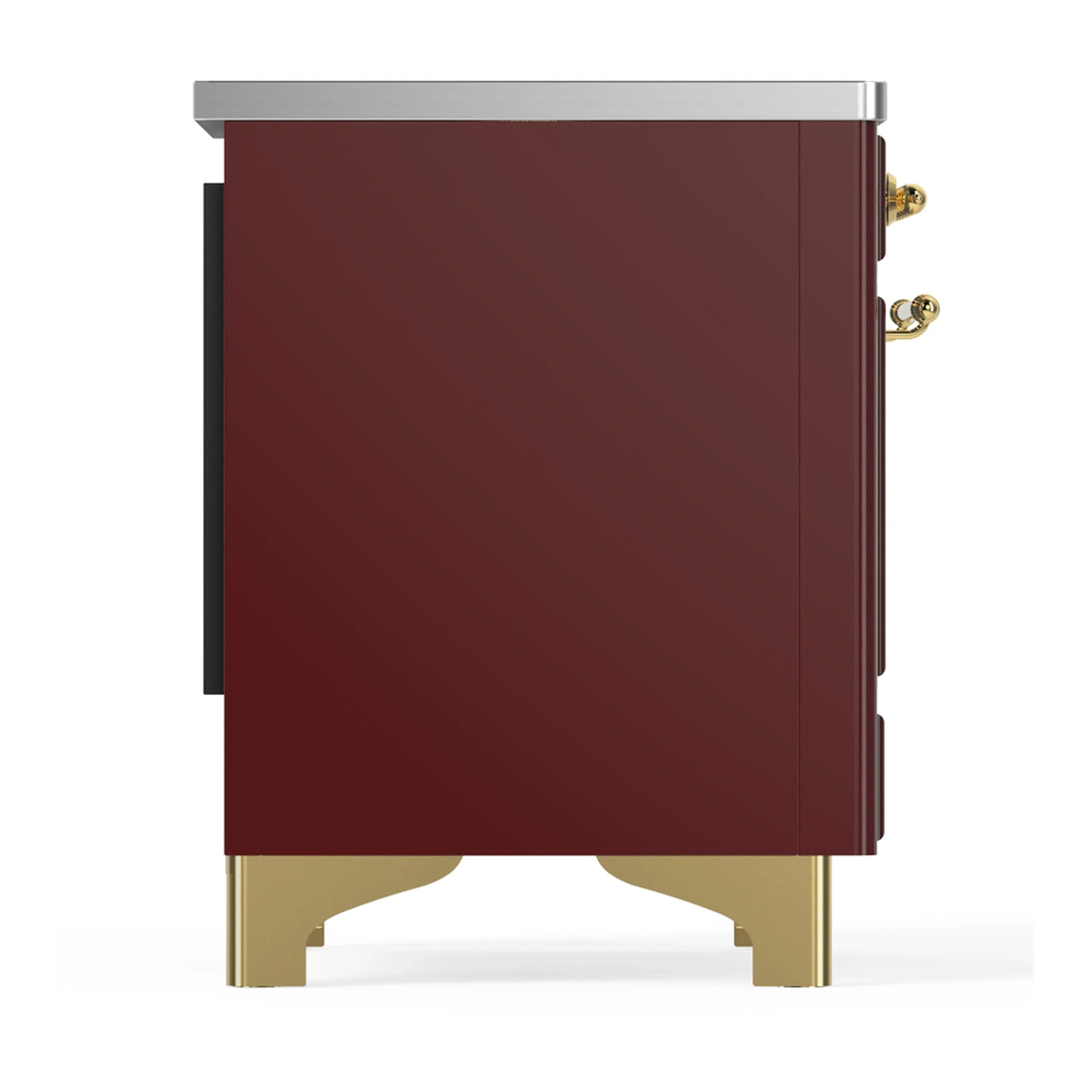 ILVE Majestic III 36-Inch Induction Range with 6 Induction Elements and Solid Door Electric Oven in Burgundy with Brass Trim (UMIB36QNR3BUG) - Image 6