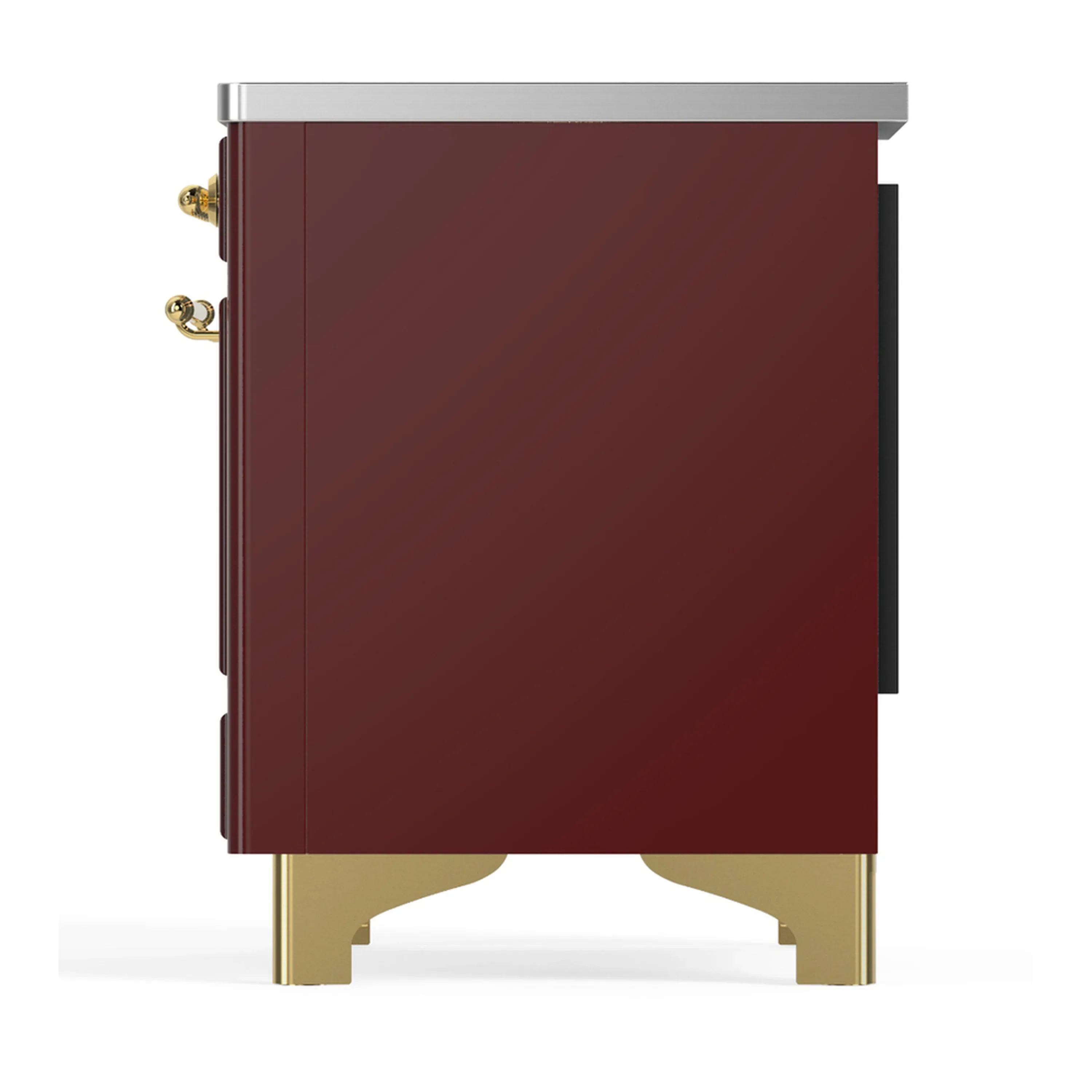 ILVE Majestic III 36-Inch Induction Range with 6 Induction Elements and Solid Door Electric Oven in Burgundy with Brass Trim (UMIB36QNR3BUG) - Image 7