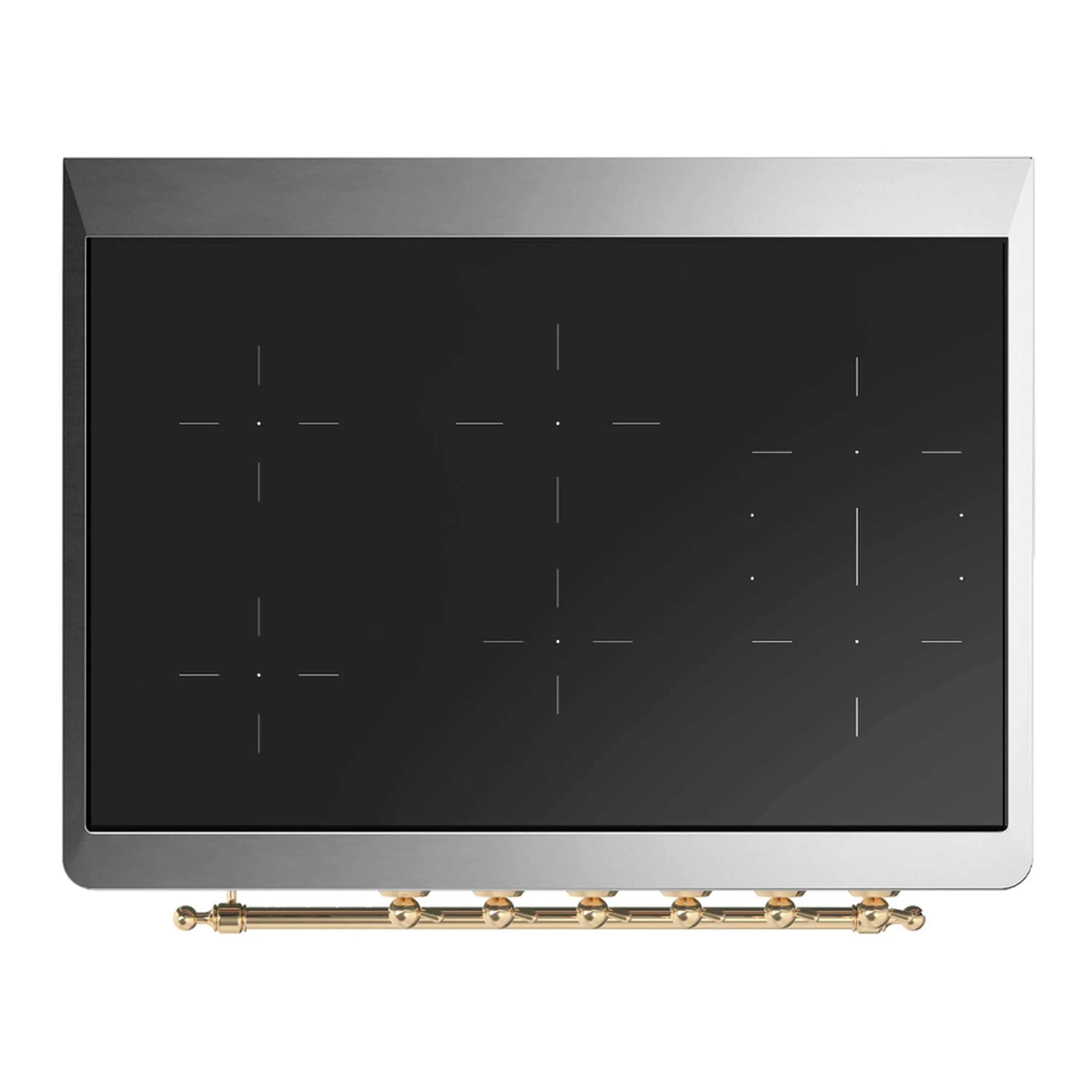 ILVE Majestic III 36-Inch Induction Range with 6 Induction Elements and Solid Door Electric Oven in Emerald Green with Brass Trim (UMIB36QNR3EGG) - Image 2