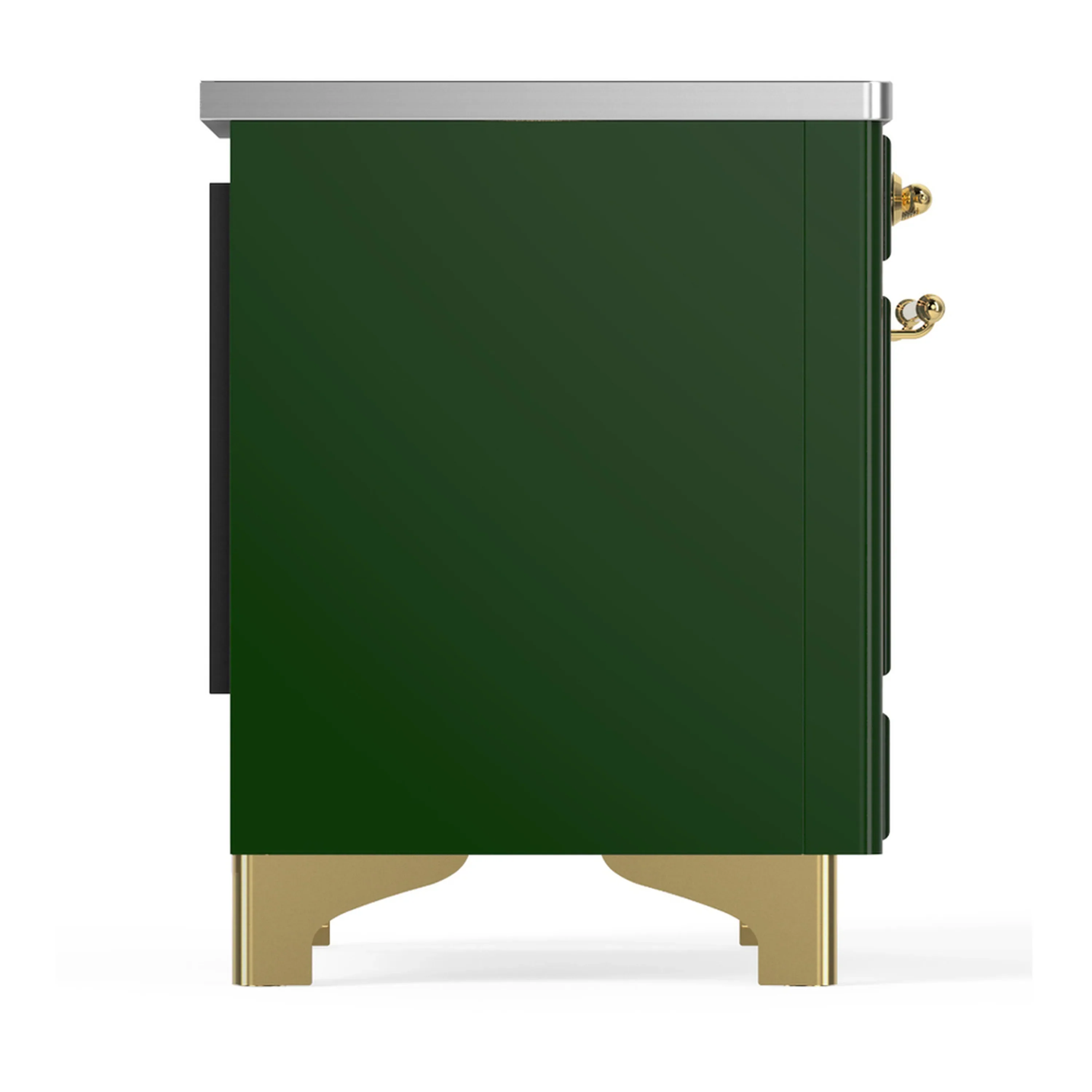 ILVE Majestic III 36-Inch Induction Range with 6 Induction Elements and Solid Door Electric Oven in Emerald Green with Brass Trim (UMIB36QNR3EGG) - Image 6
