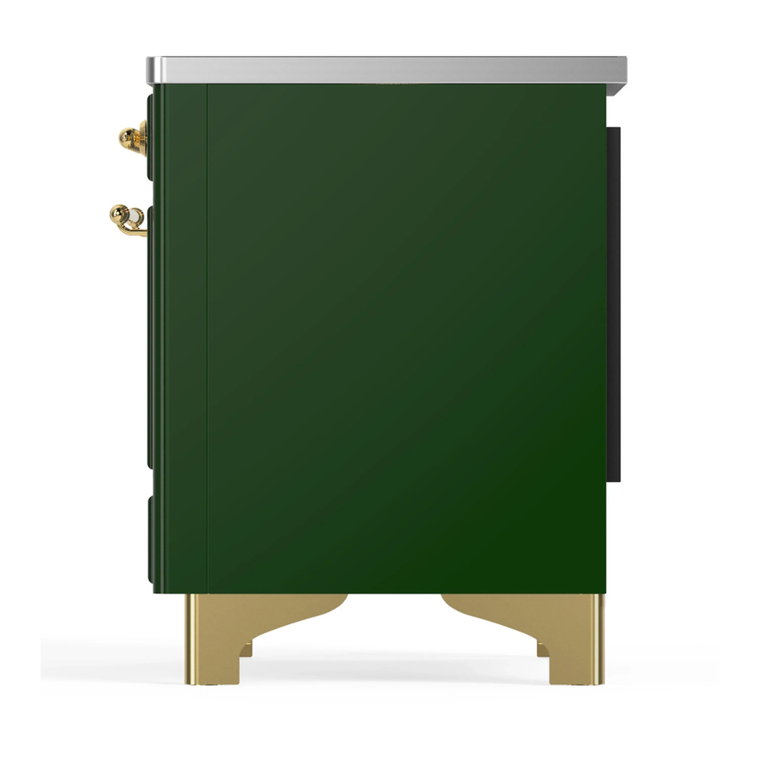 ILVE Majestic III 36-Inch Induction Range with 6 Induction Elements and Solid Door Electric Oven in Emerald Green with Brass Trim (UMIB36QNR3EGG) - Image 7