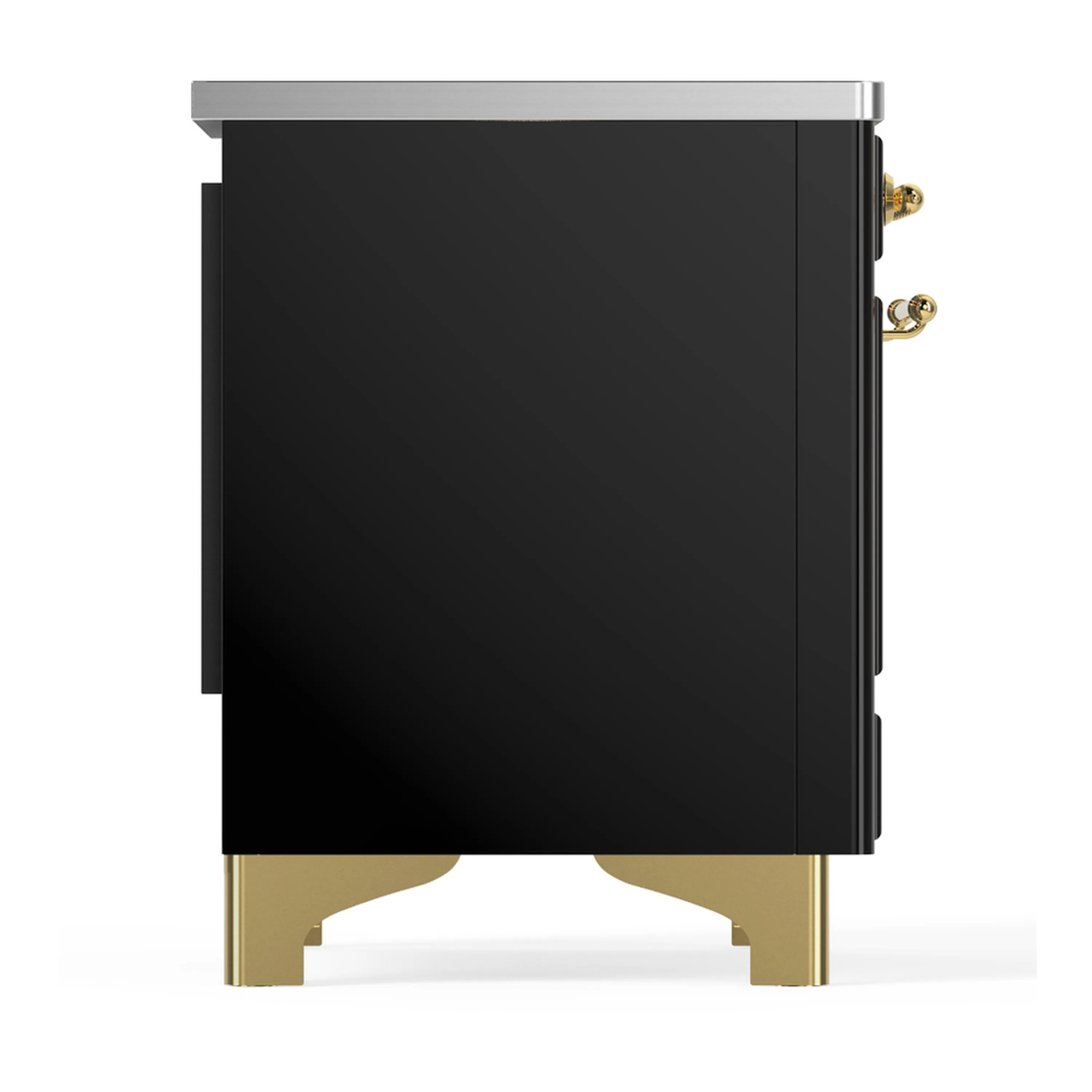 ILVE Majestic III 36-Inch Induction Range with 6 Induction Elements and Triple Glass Door Electric Oven in Glossy Black with Brass Trim (UMIB36NR3BKG) - Image 6