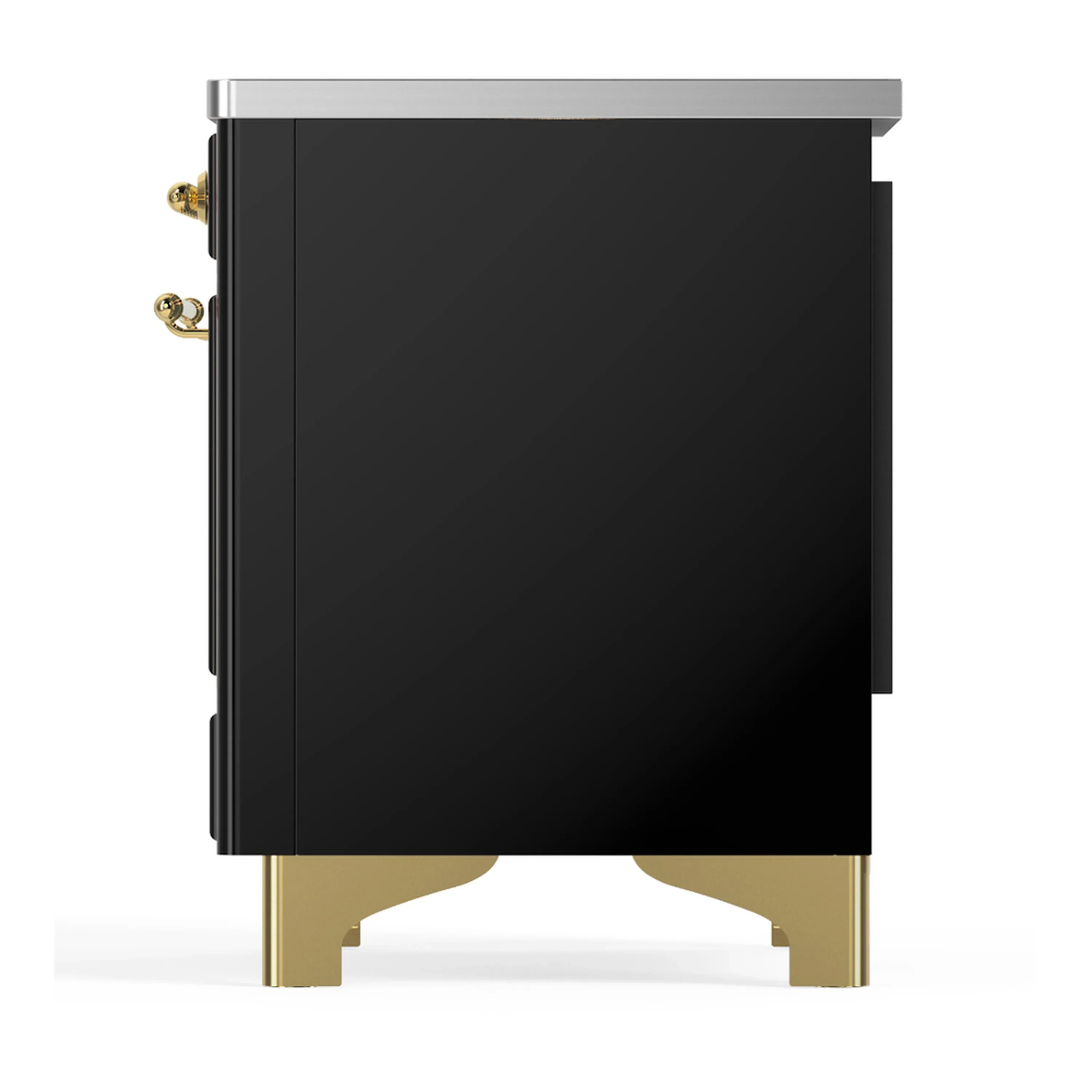 ILVE Majestic III 36-Inch Induction Range with 6 Induction Elements and Solid Door Electric Oven in Glossy Black with Brass Trim (UMIB36QNR3BKG) - Image 7