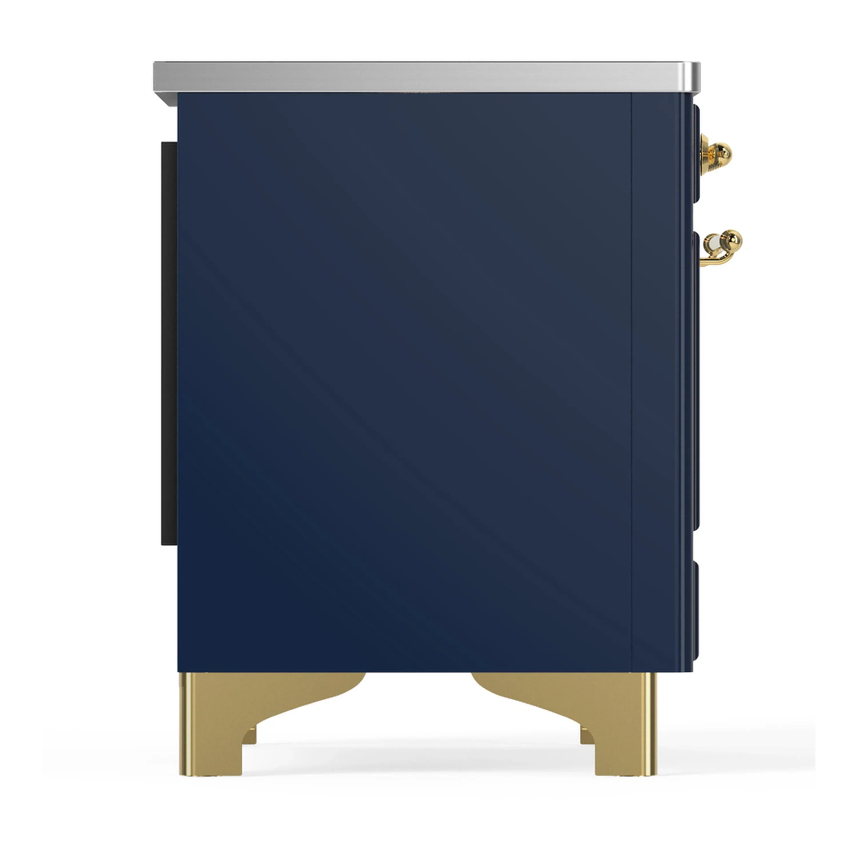 ILVE Majestic III 36-Inch Induction Range with 6 Induction Elements and Solid Door Electric Oven in Mightnight Blue with Brass Trim (UMIB36QNR3MBG) - Image 6