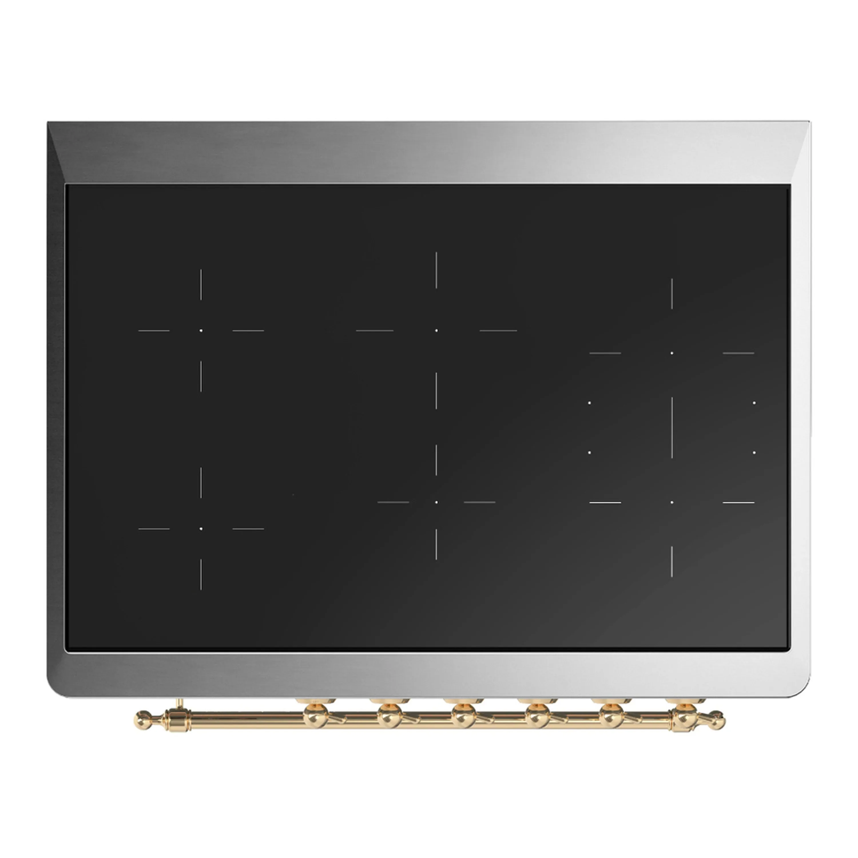 ILVE Majestic III 36-Inch Induction Range with 6 Induction Elements and Triple Glass Door Electric Oven in Stainless Steel with Brass Trim (UMIB36NR3SSG) - Image 2