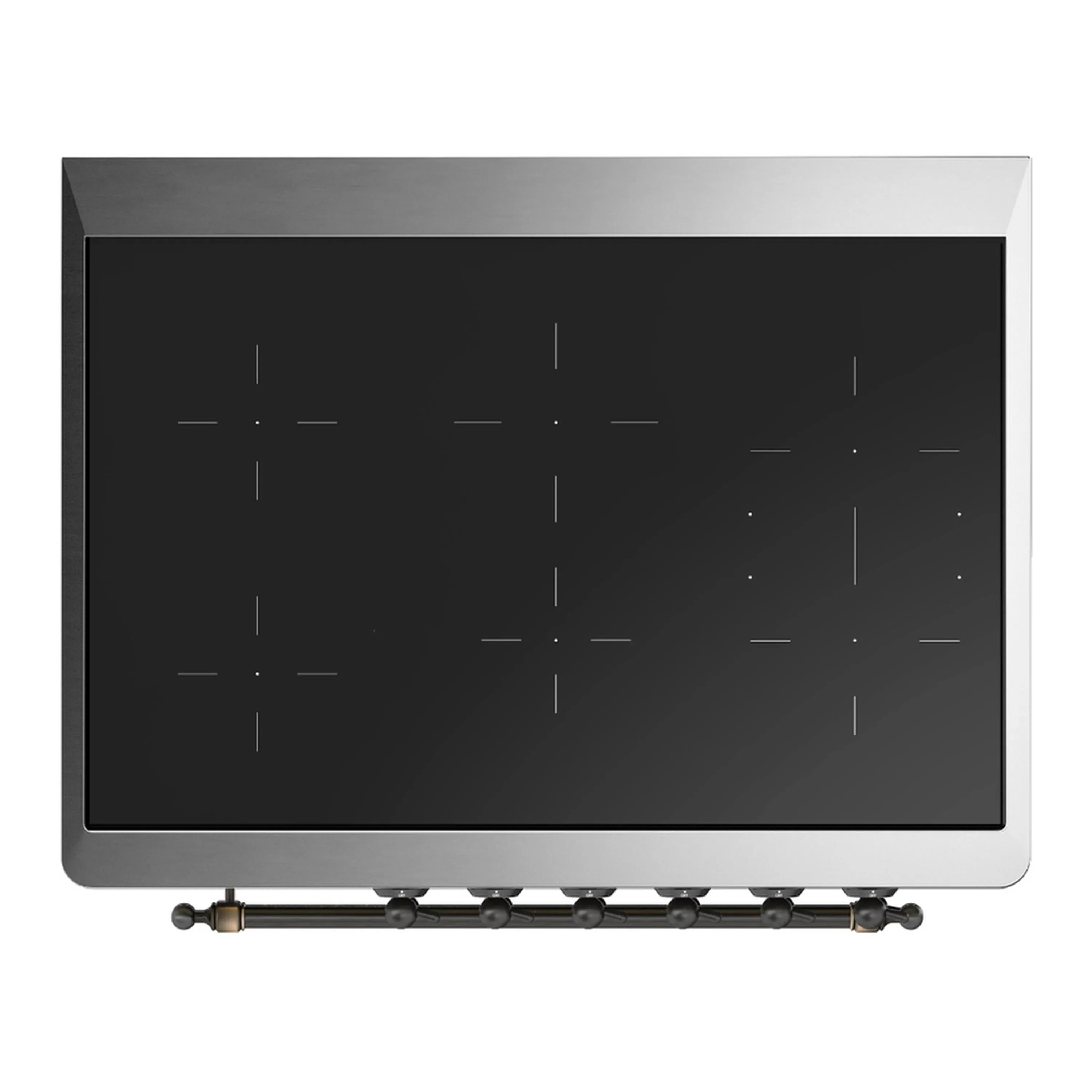 ILVE Majestic III 36-Inch Induction Range with 6 Induction Elements and Solid Door Electric Oven in Antique White with Burnished Trim (UMIB36QNR3AWB) - Image 2