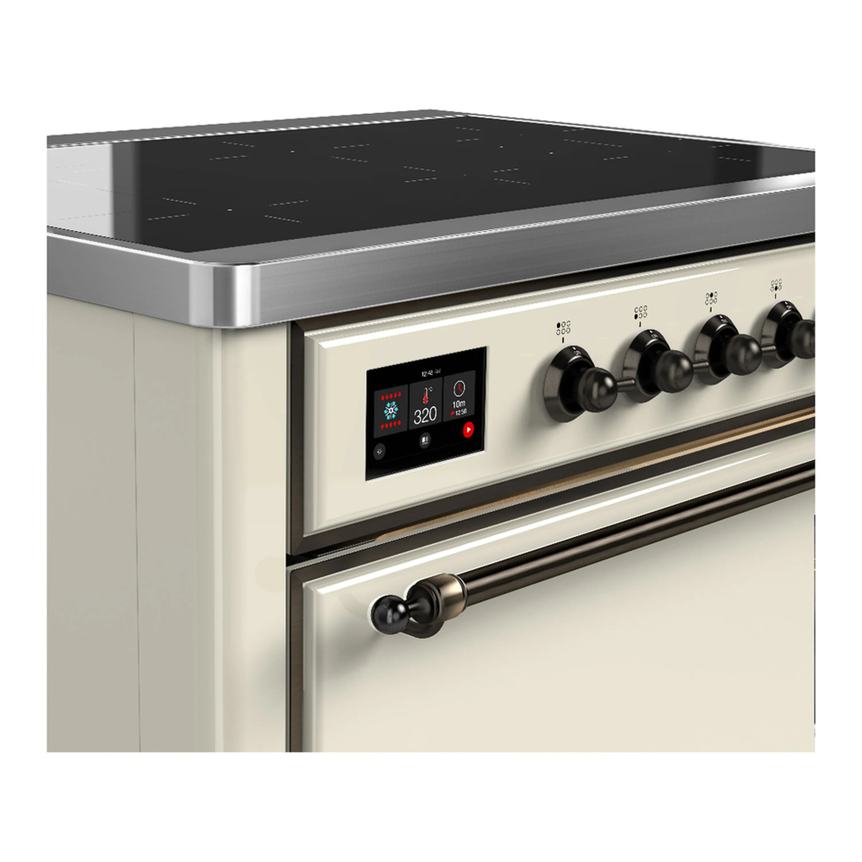 ILVE Majestic III 36-Inch Induction Range with 6 Induction Elements and Solid Door Electric Oven in Antique White with Burnished Trim (UMIB36QNR3AWB) - Image 5