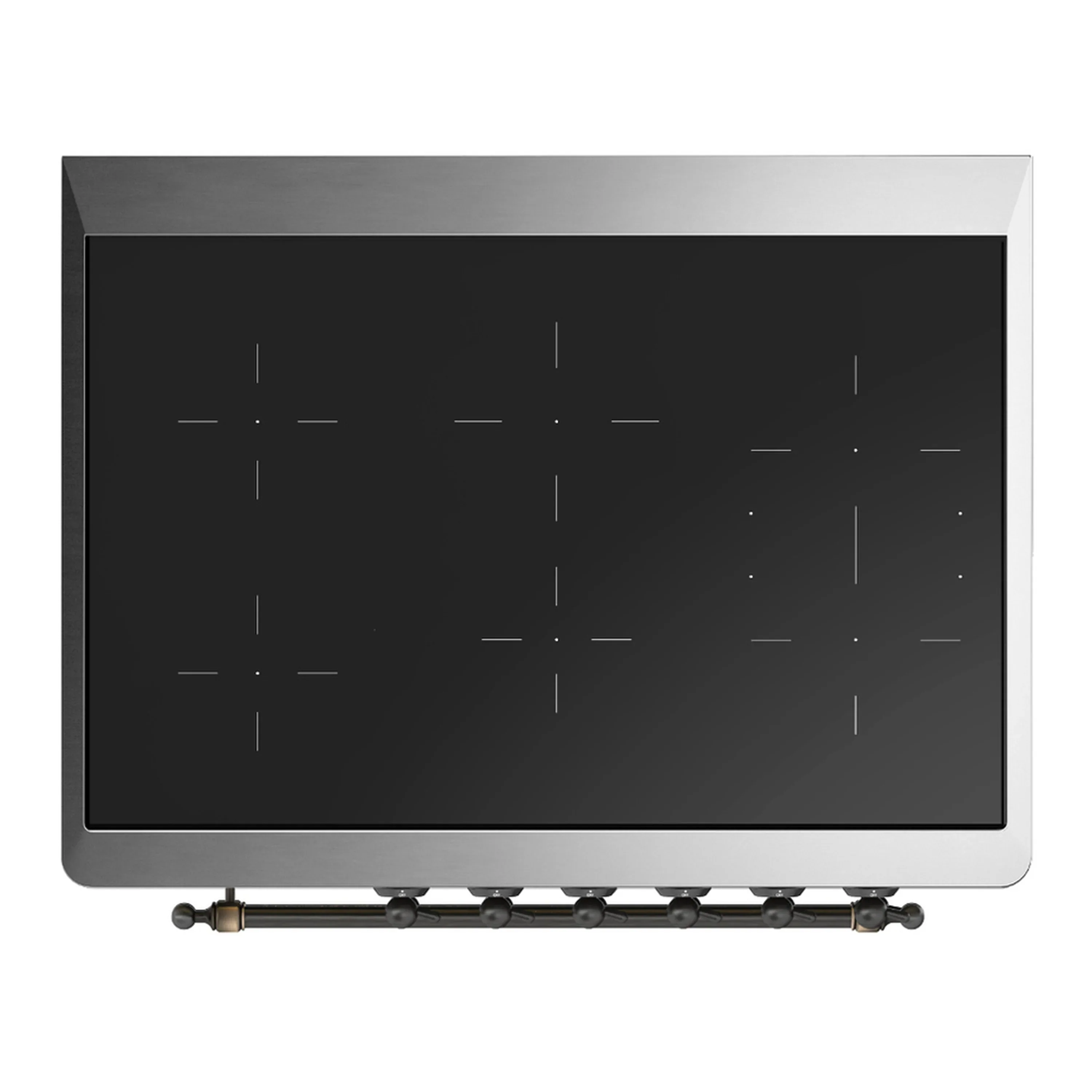 ILVE Majestic III 36-Inch Induction Range with 6 Induction Elements and Triple Glass Door Electric Oven in Burgundy with Burnished Trim (UMIB36NR3BUB) - Image 2