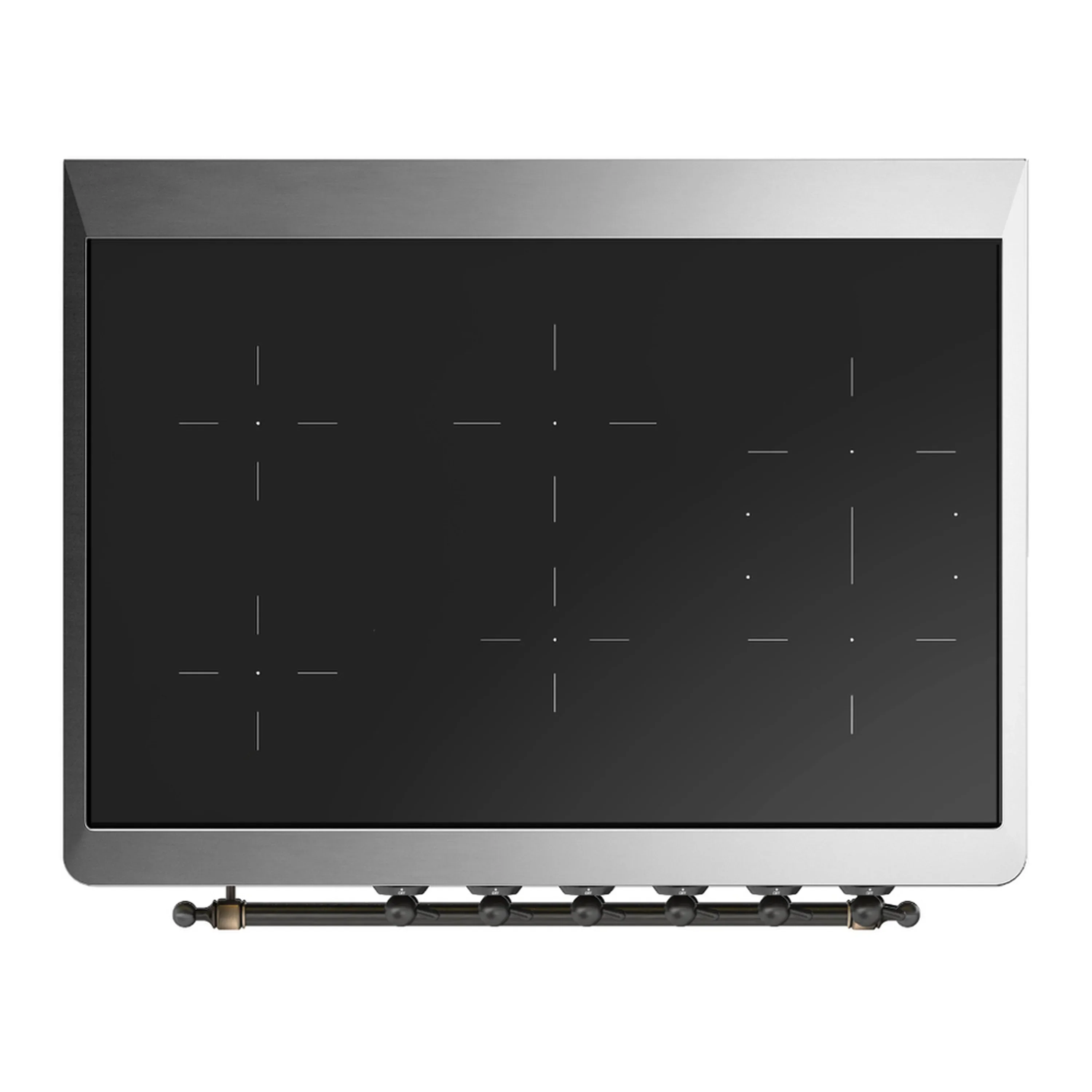 ILVE Majestic III 36-Inch Induction Range with 6 Induction Elements and Triple Glass Door Electric Oven in Glossy Black with Burnished Trim (UMIB36NR3BKB) - Image 2
