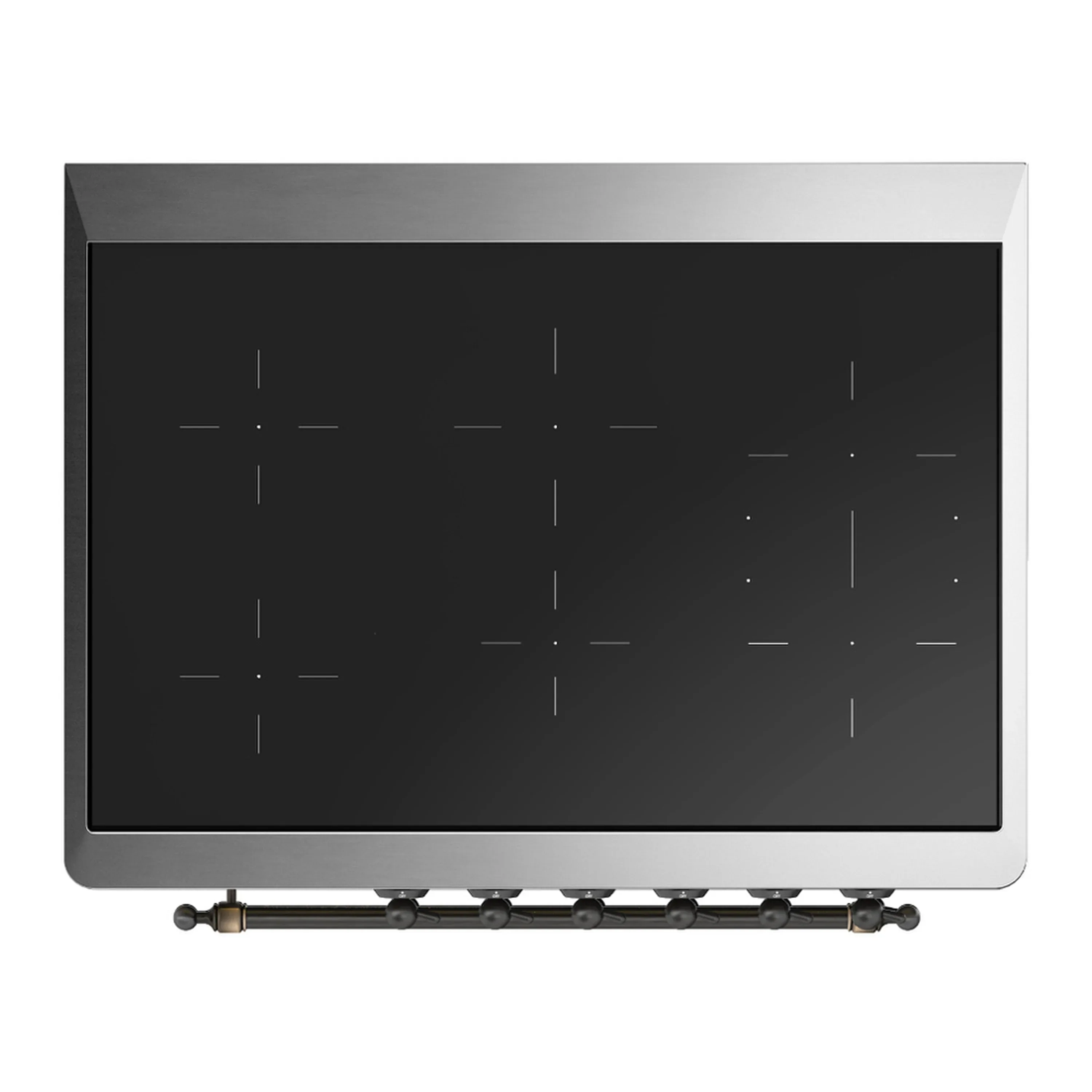 ILVE Majestic III 36-Inch Induction Range with 6 Induction Elements and Solid Door Electric Oven in Matte Graphite with Burnished Trim (UMIB36QNR3MGB) - Image 2